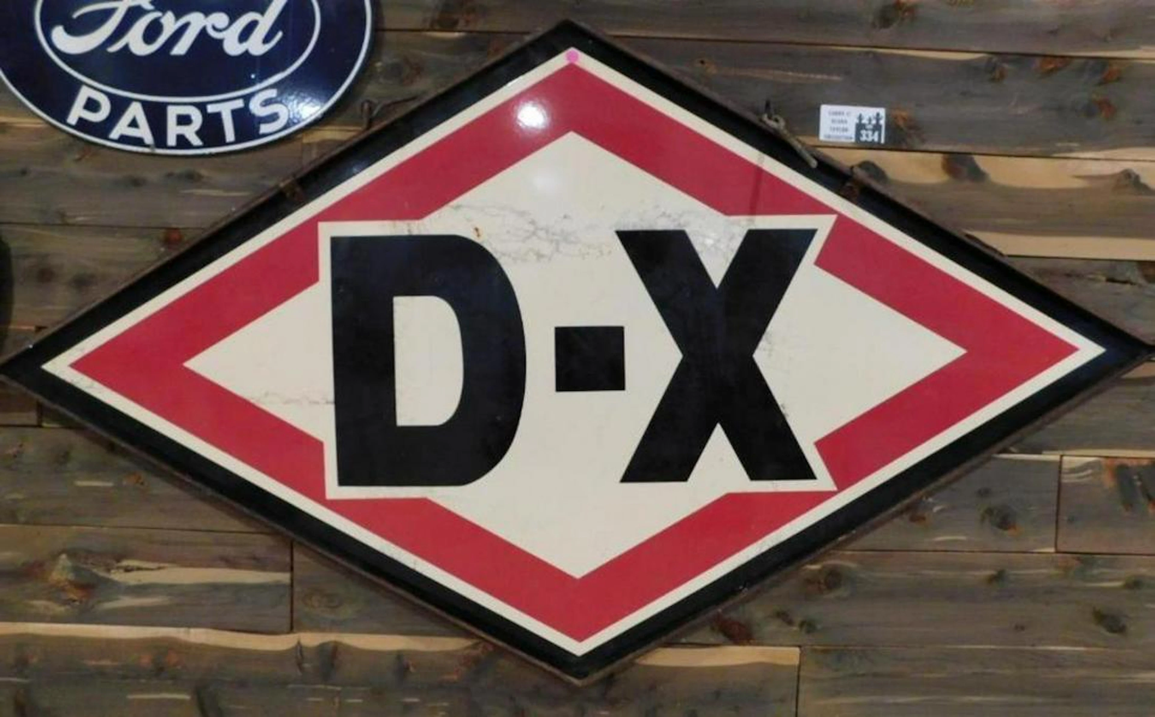 DX GASOLINE DOUBLE SIDED PORCELAIN W/ORIGINAL FRAME &