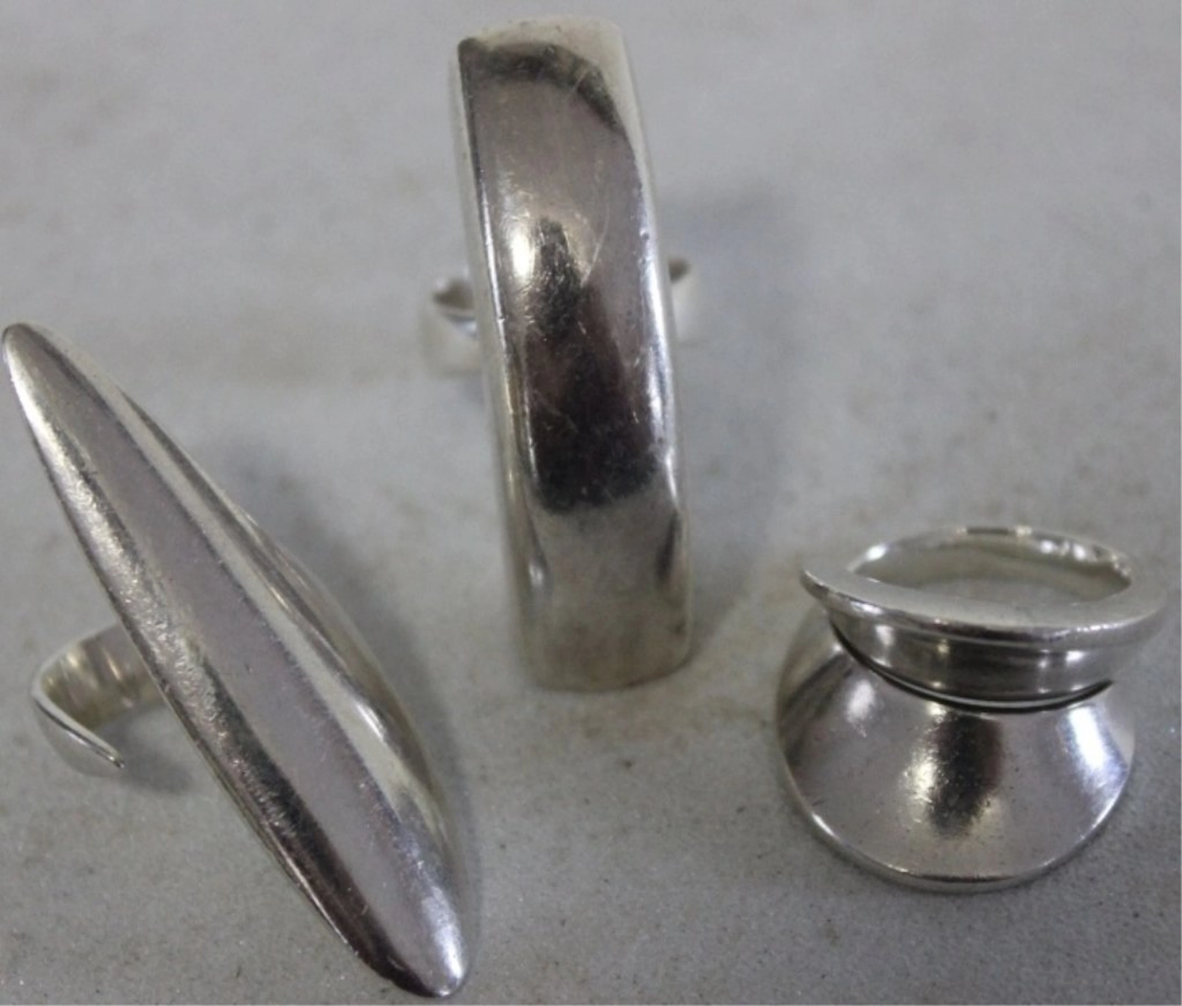 Lot of three georg jensen sterling silver rings