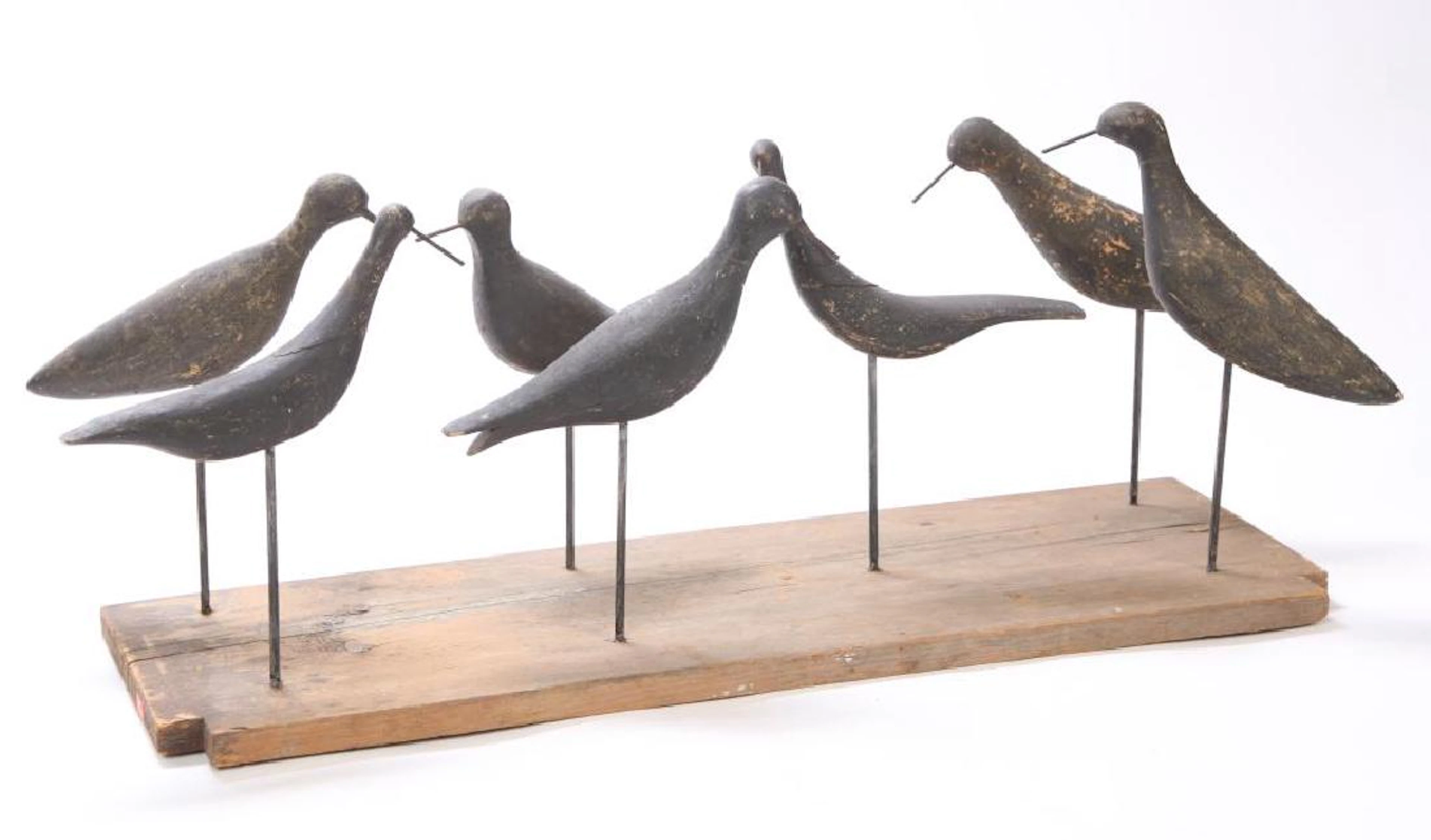 Assembled rig of (7) early yellowleg decoys