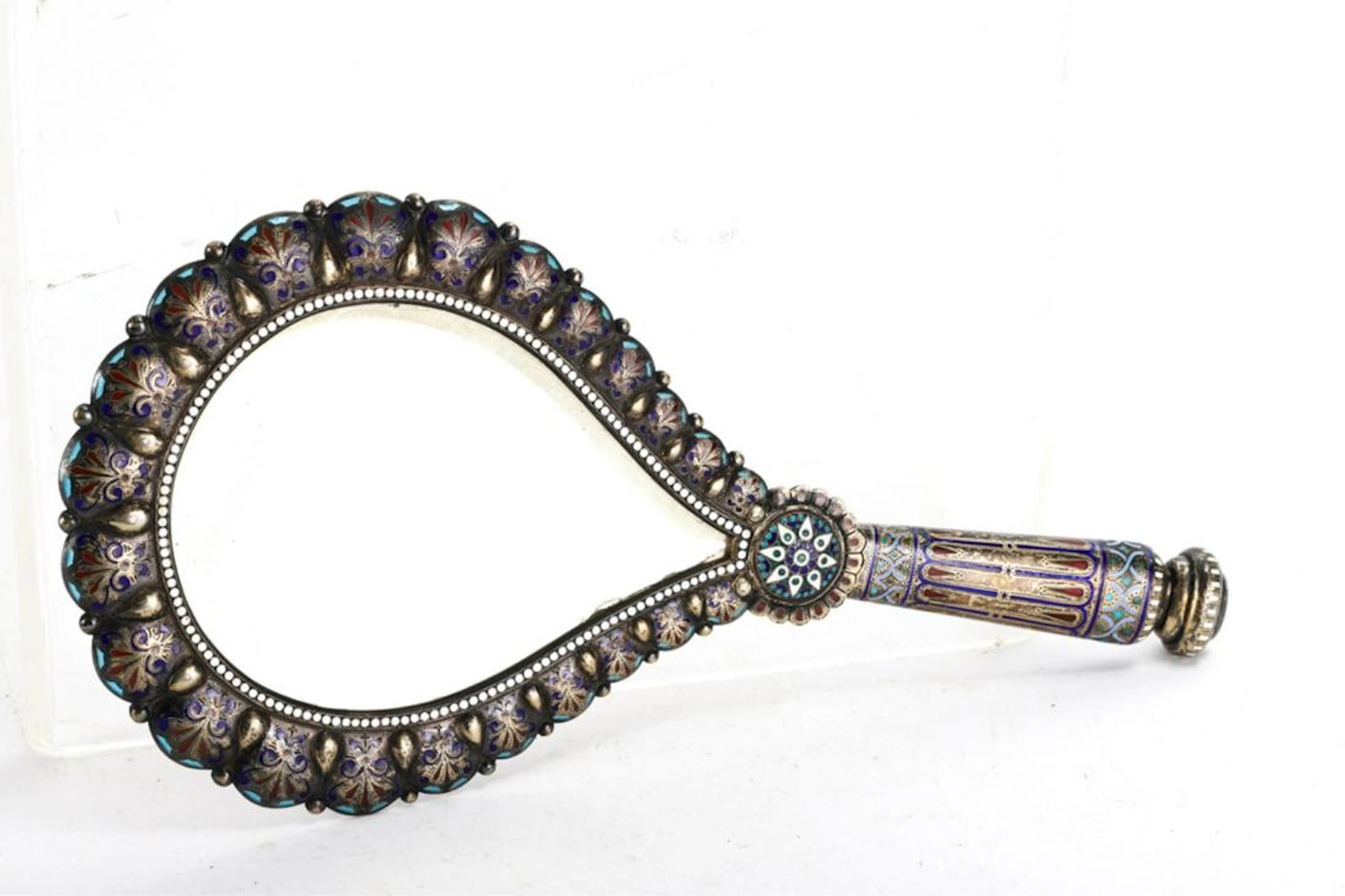 ANTIP KUZMICHEV RUSSIAN SILVER HAND MIRROR