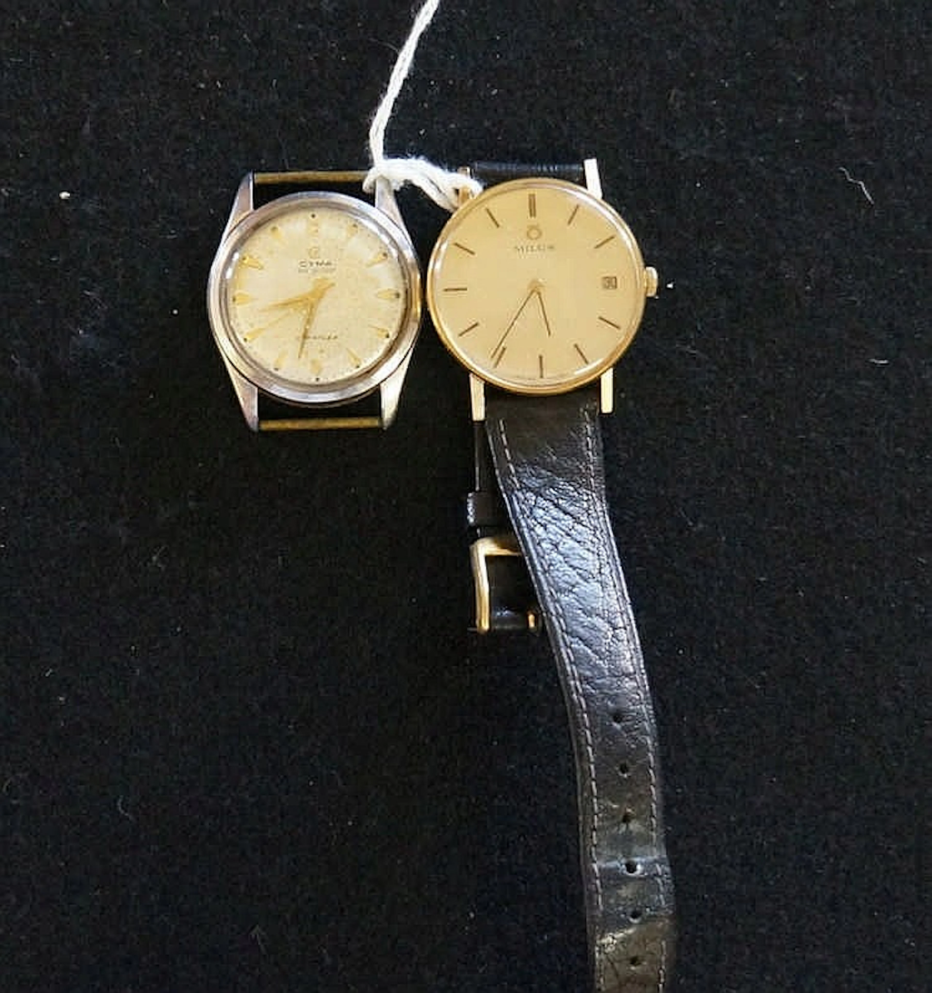 Milus & 1950's Cyma Navy star (strap missing) Gents watches
