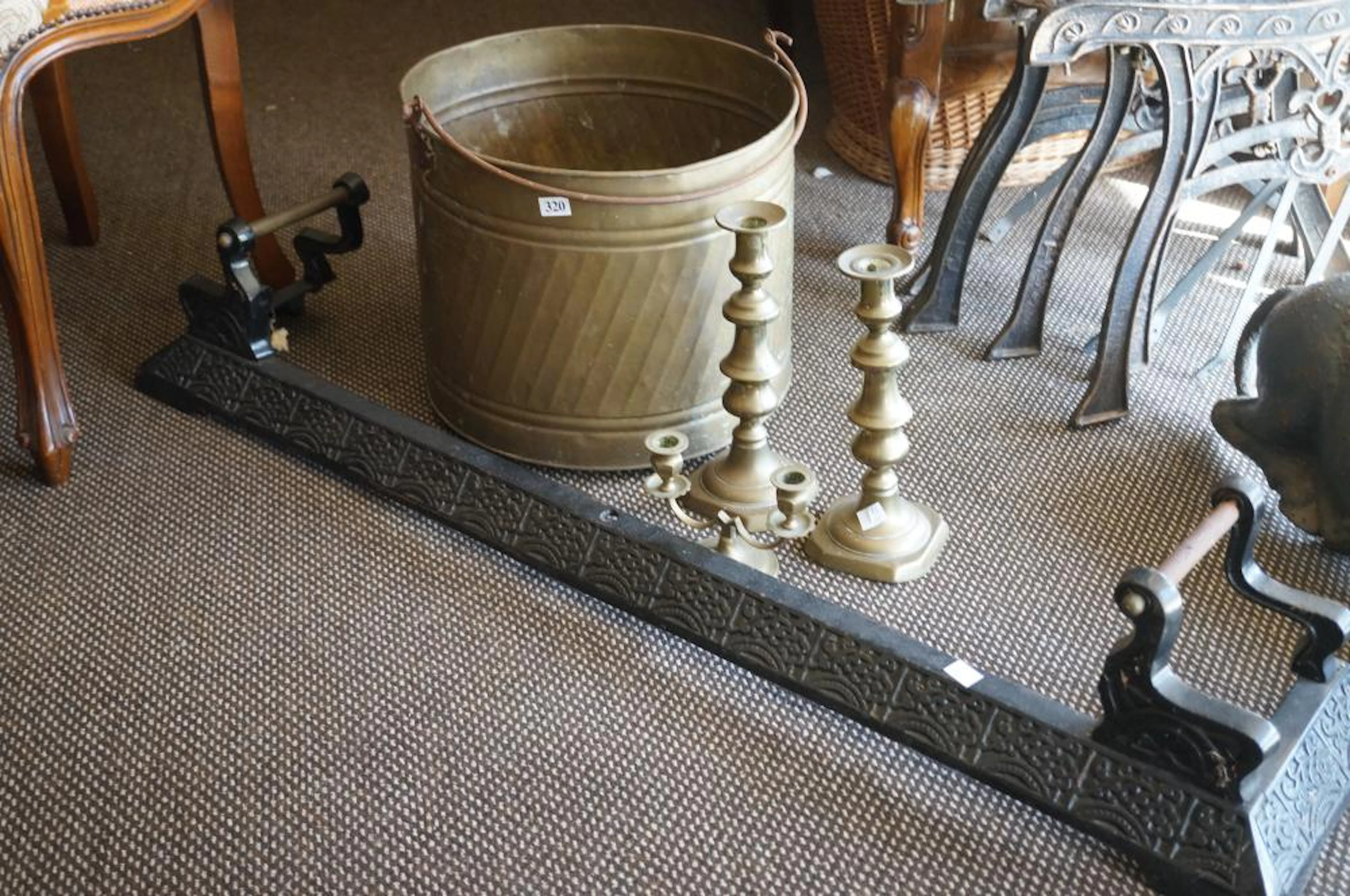 Pr Geo brass candelsticks & candelabra