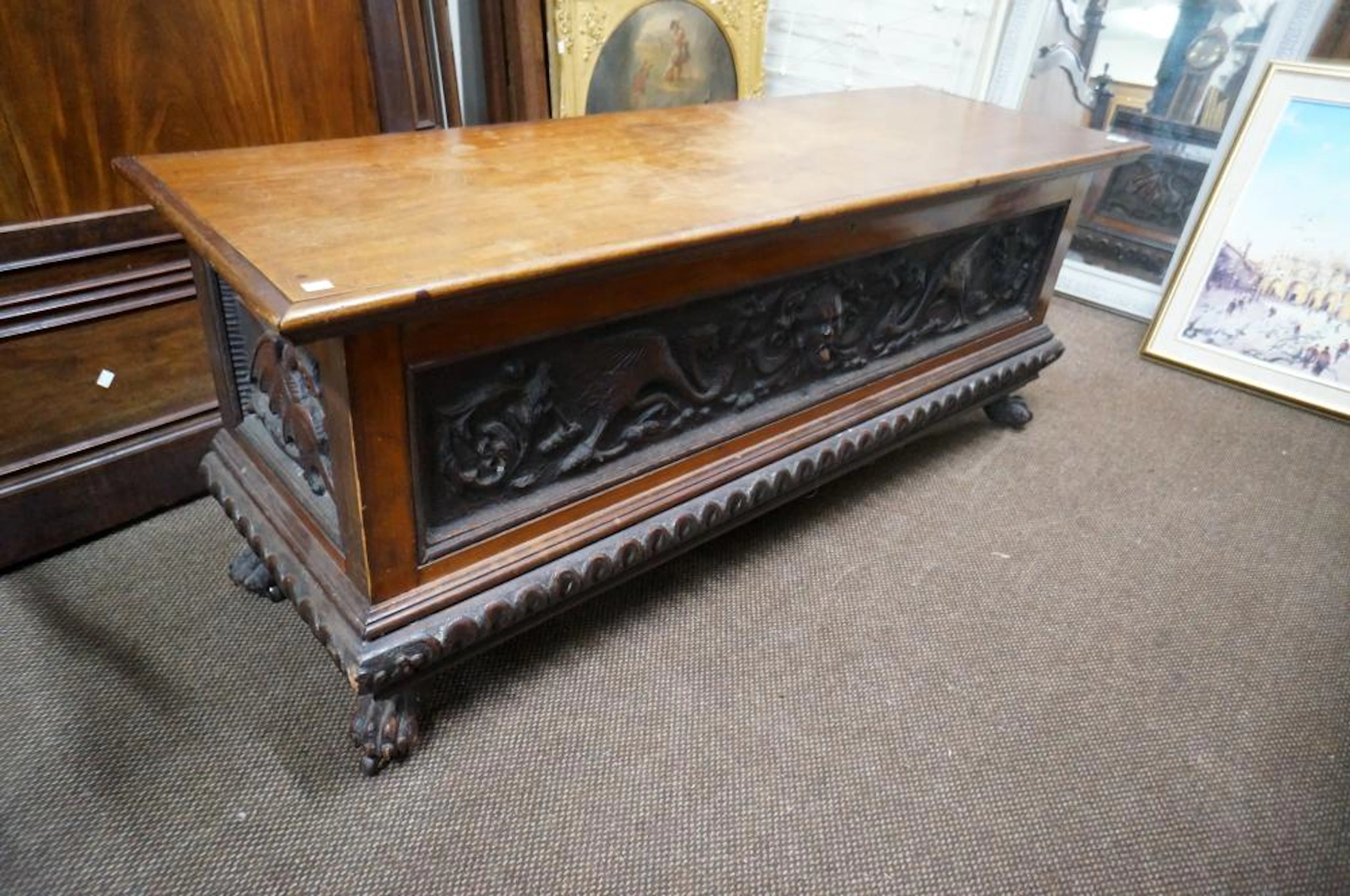 Large antique Kauri and Blackwood blanket box