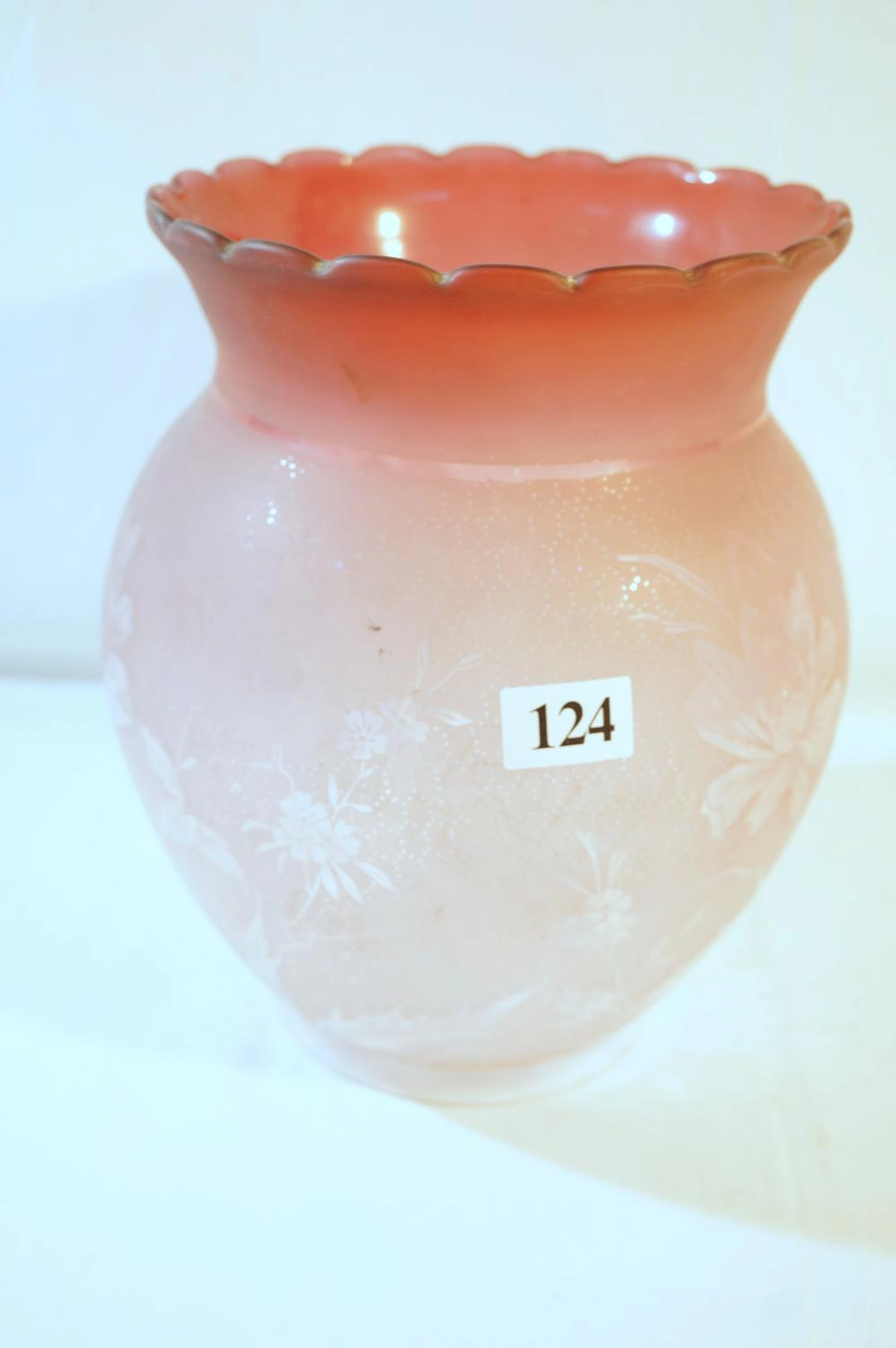 Vic original ruby glass kero lamp shade with 10cm shade ring
