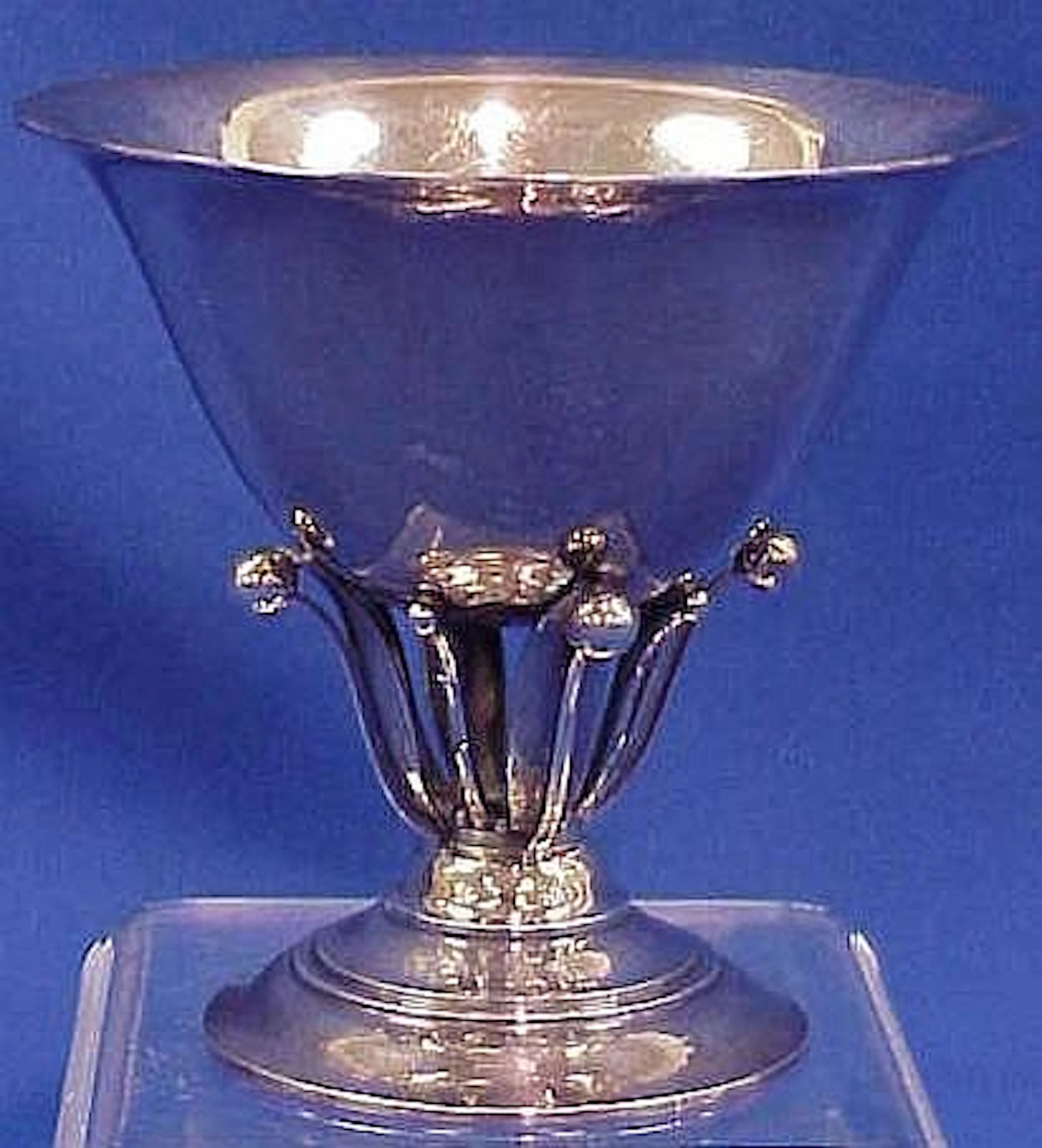 Georg Jensen pedestal base compote with stepped round foot flared rim bowl