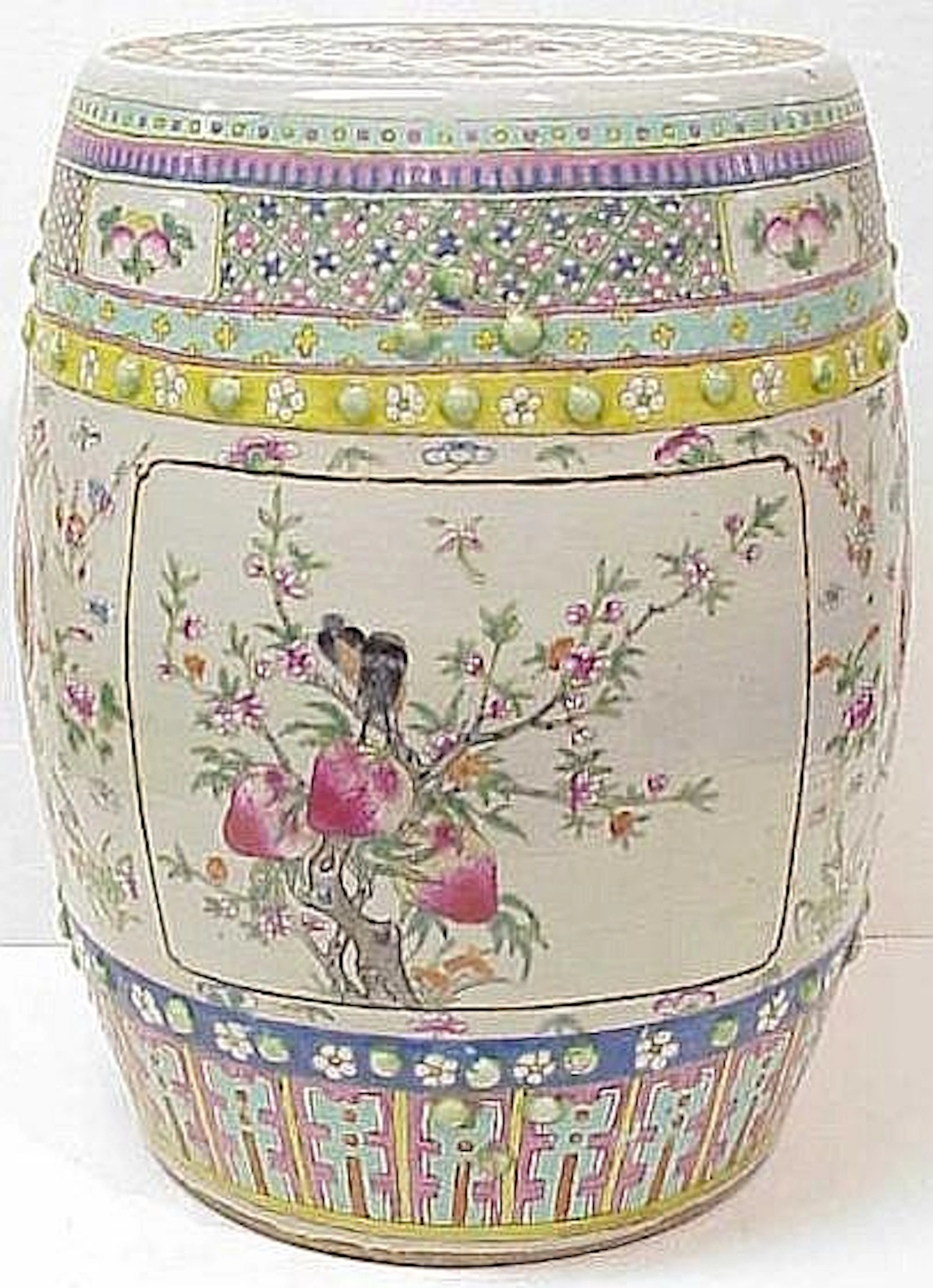 Famille Rose porcelain garden seat Chinese