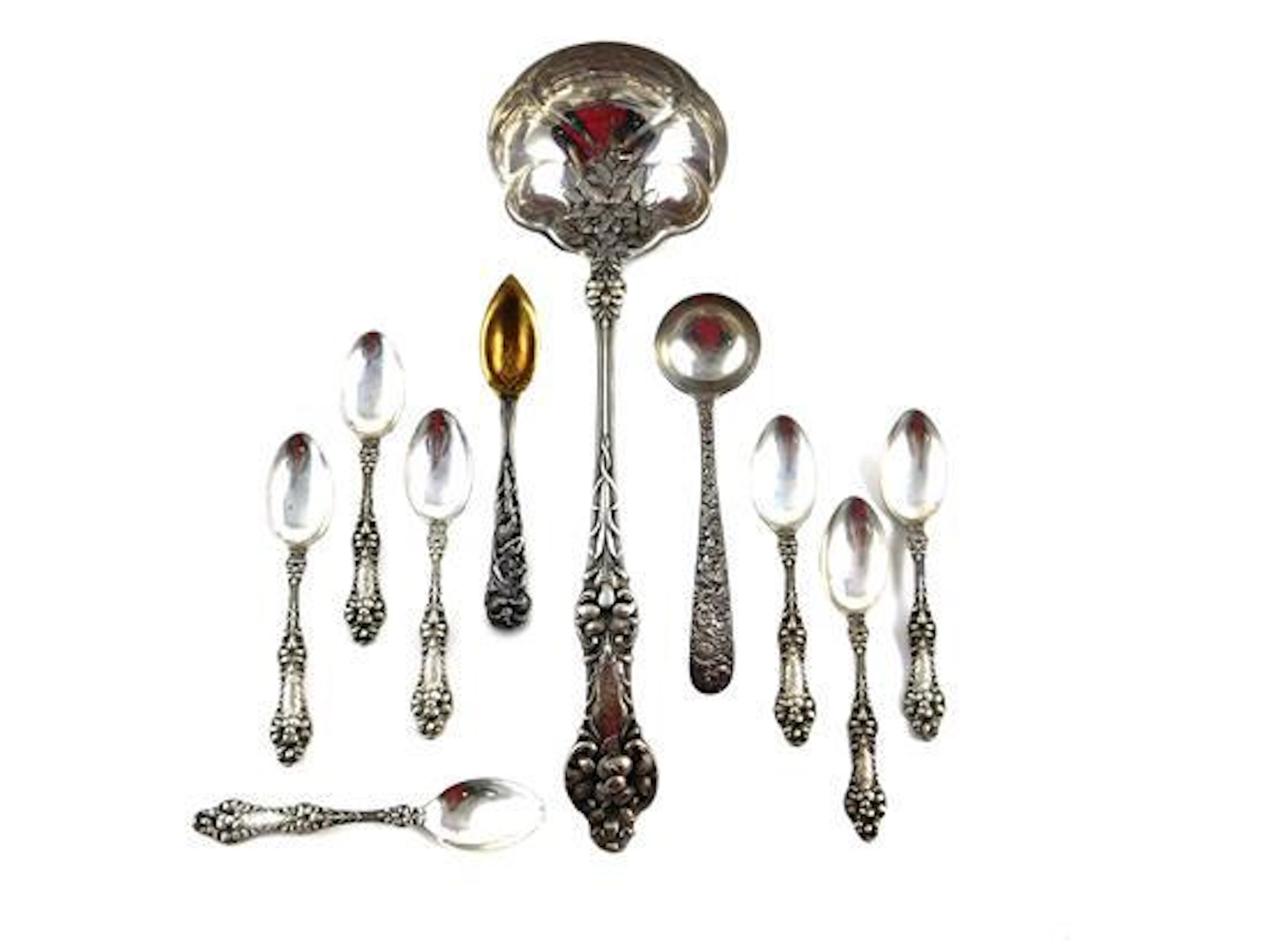 SILVER: Two sterling ladles and eight other pieces: Alvin...