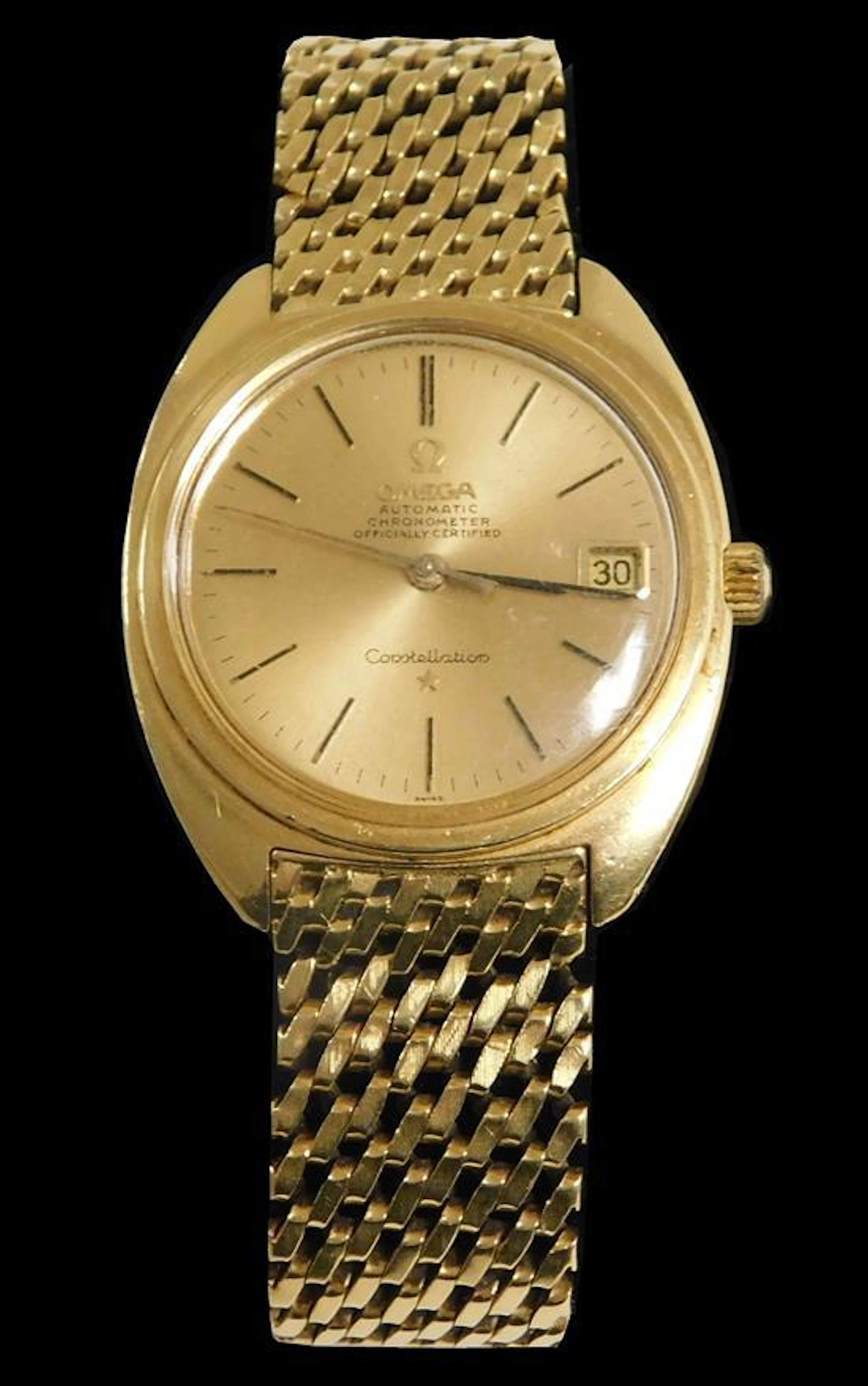 JEWELRY: 18K Omega Constellation Gentleman's wrist watch