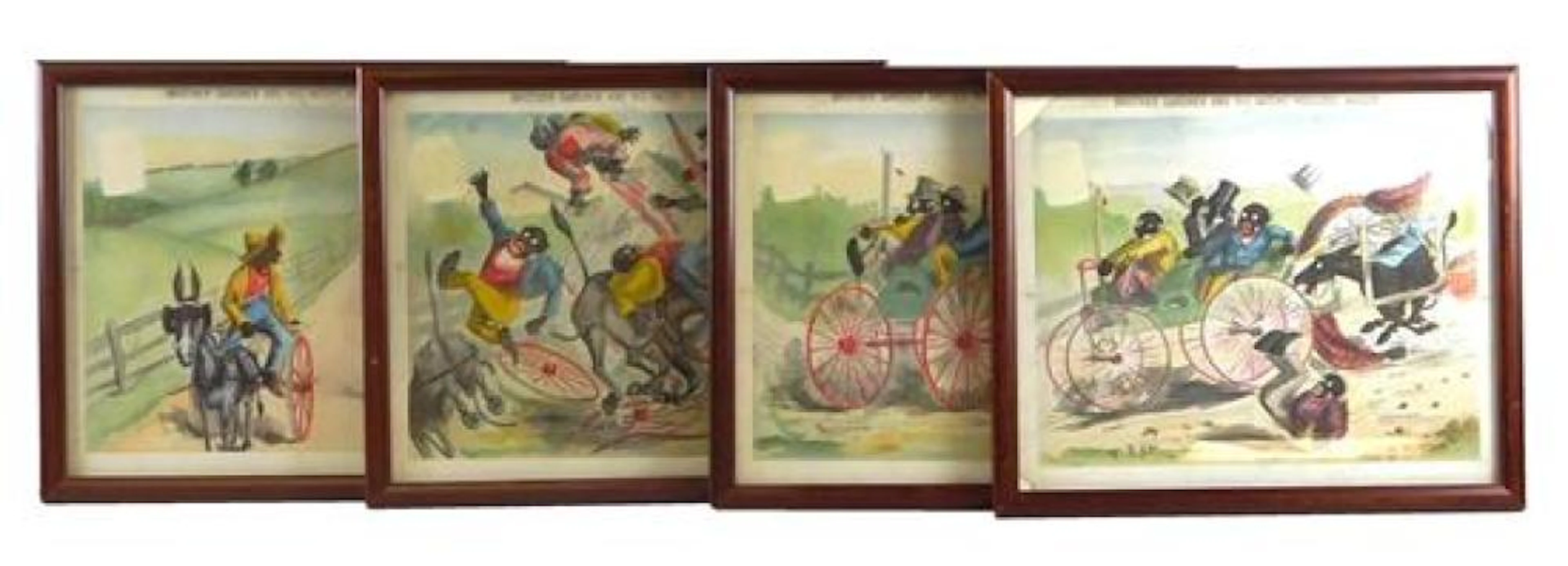 BLACK AMERICANA: Four framed printers proofs on paper for...