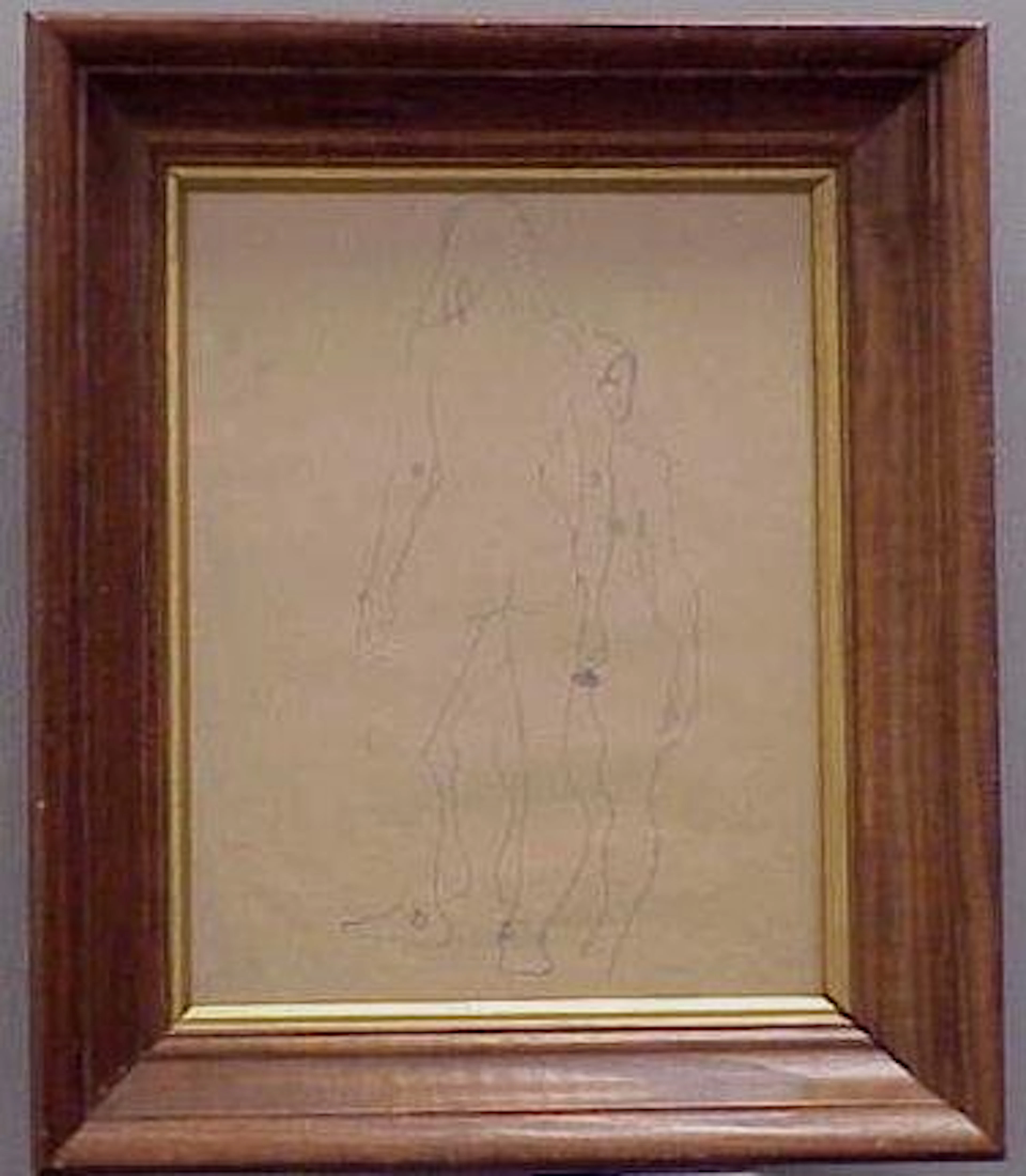38: GRAPHITE ON BUFF PAPER, STUDY OF NUDES, SIGNED PESC