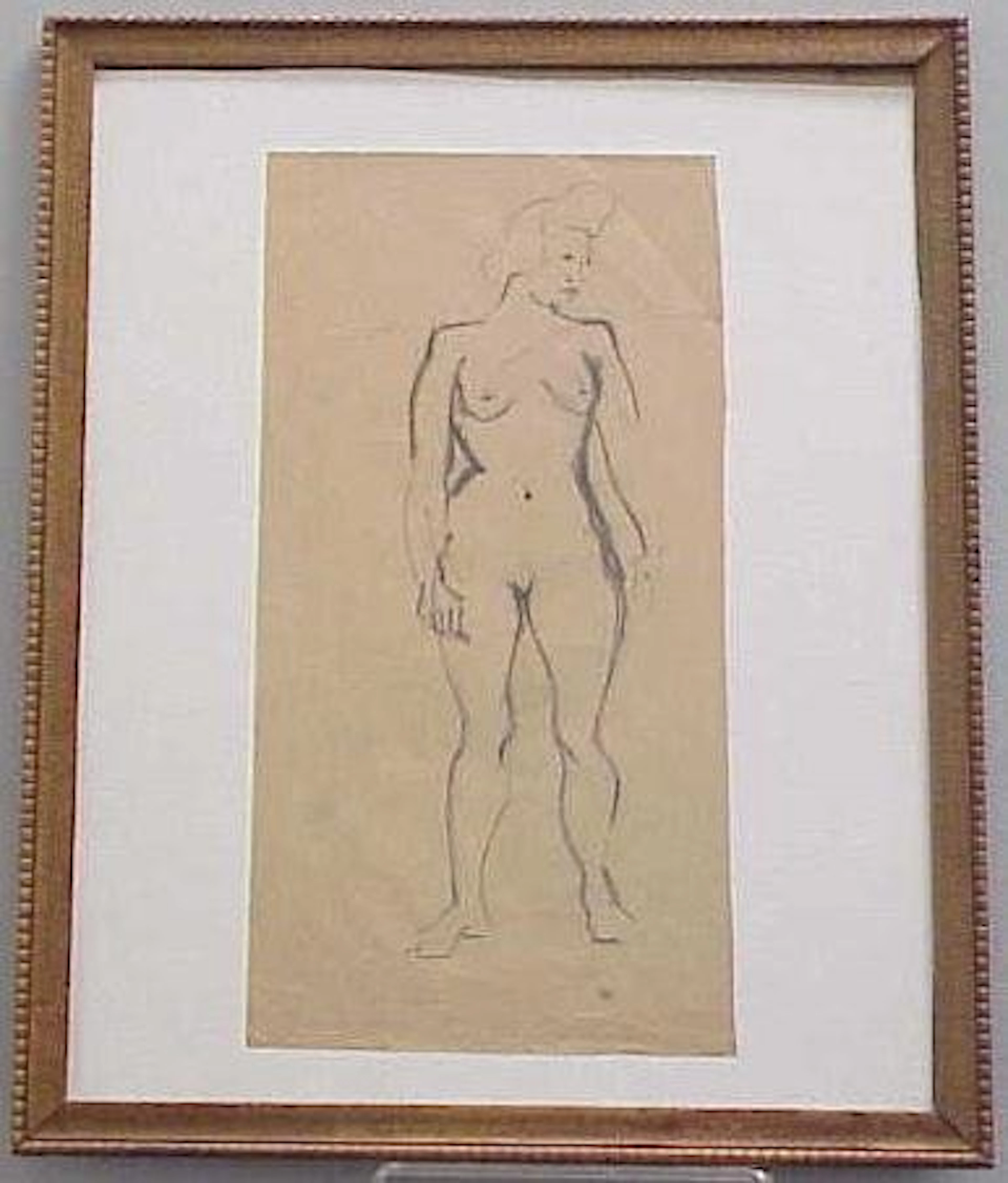 165: CONTE CRAYON, NUDE, SIGNED ANTON PESCHKA