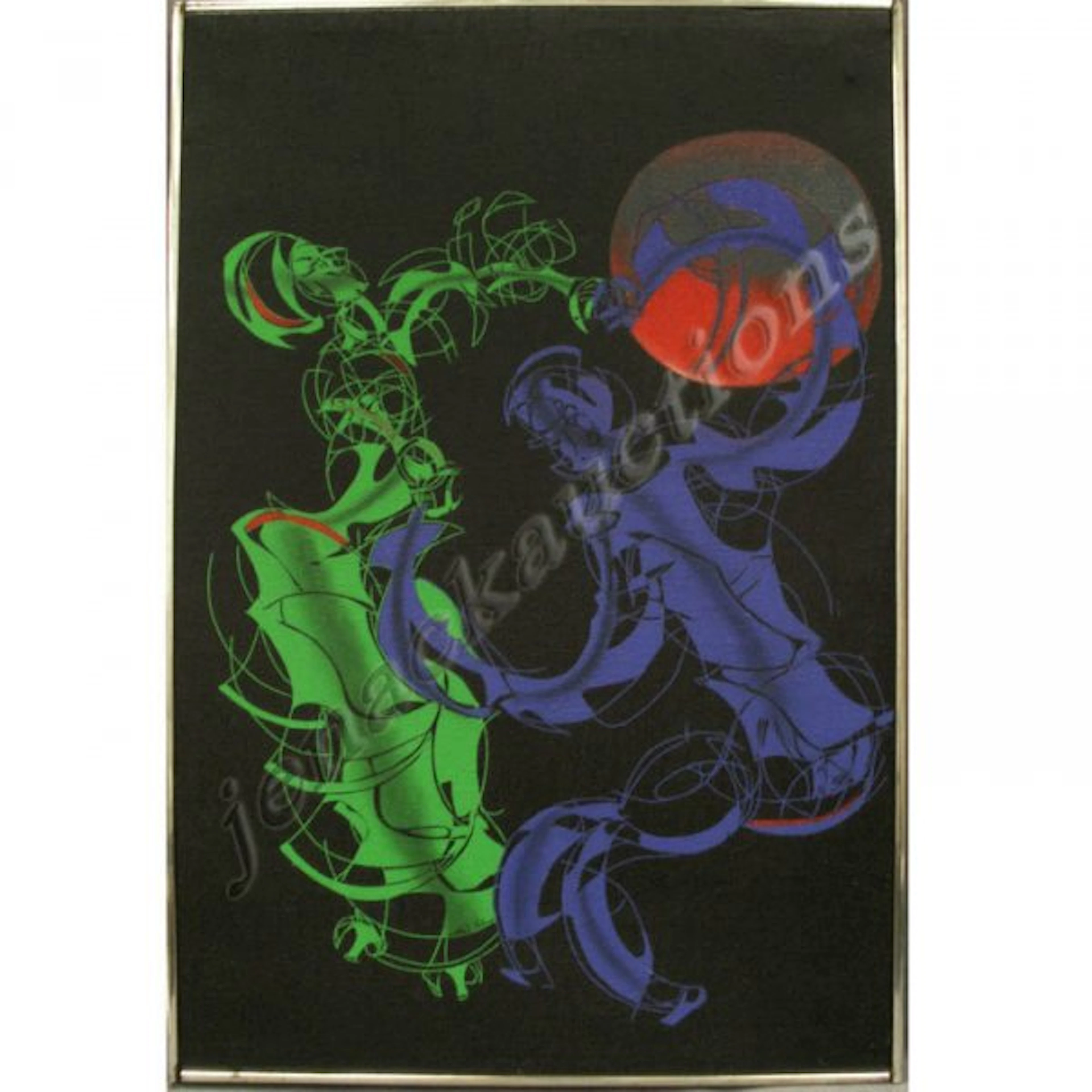 219: ACRYLIC ON CANVAS, "JITTERBUG BLACK", ALTON TOBEY