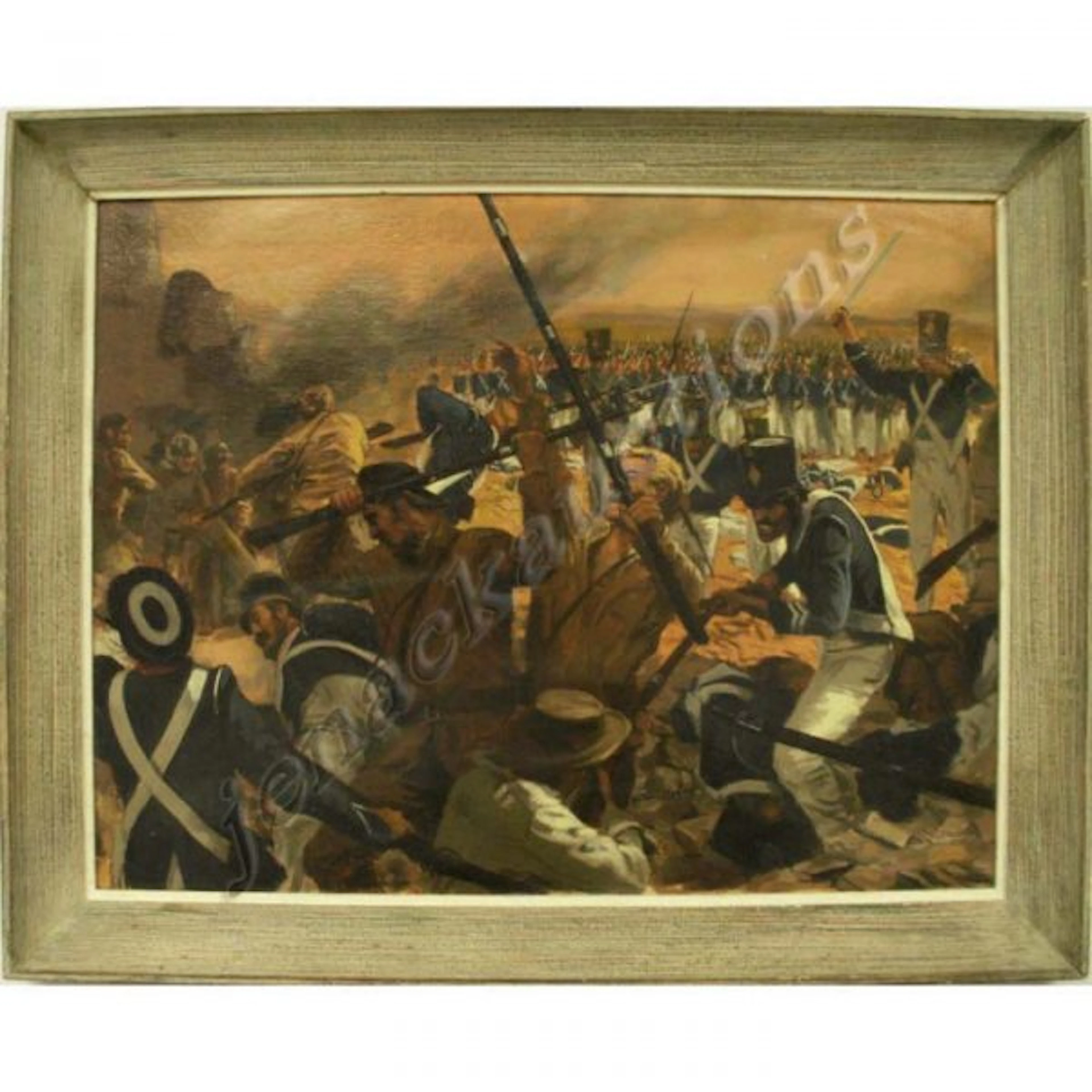 1228: PAINTING, "THE ALAMO", SIGNED ALTON S. TOBEY