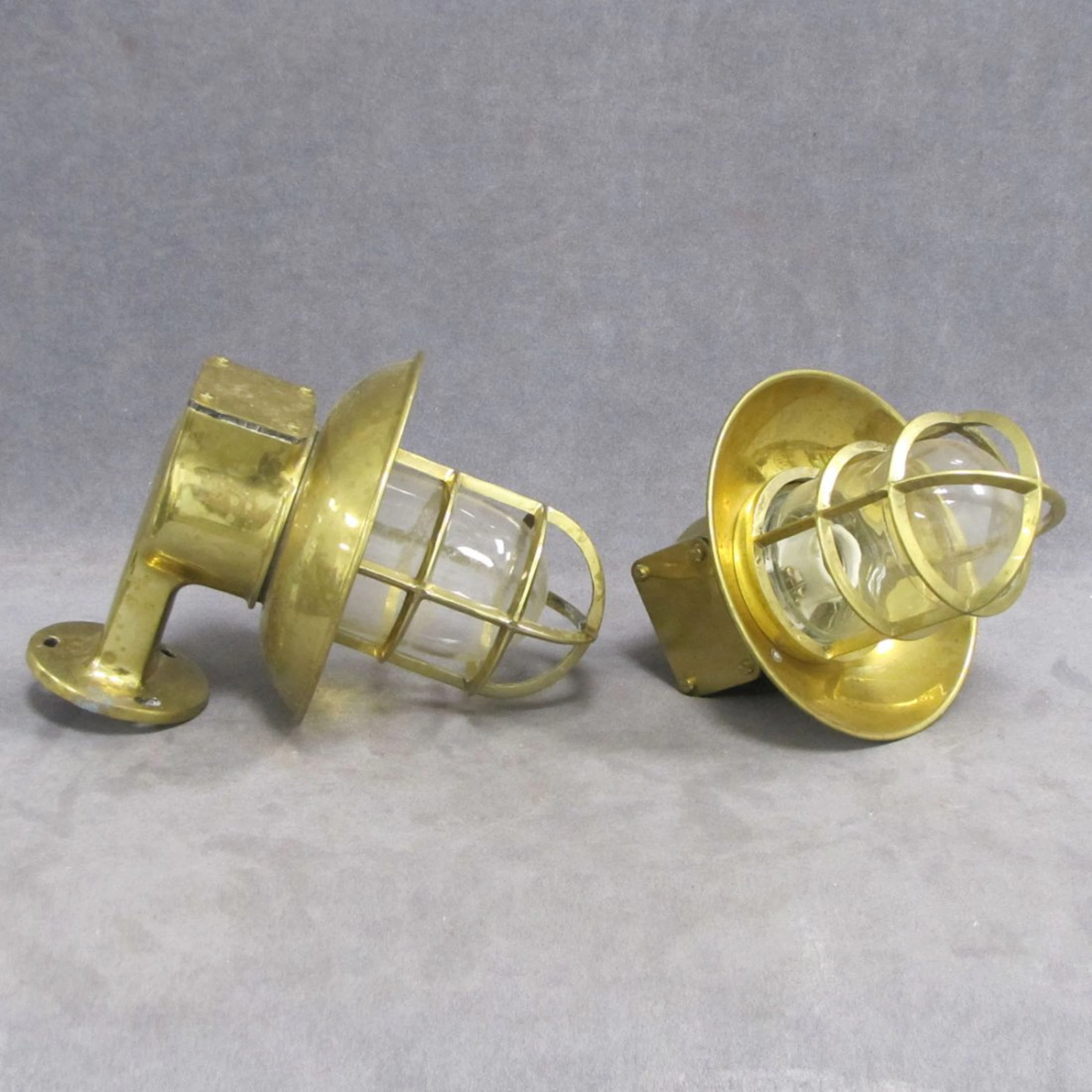 324: PAIR BRASS NAUTICAL SCONCES