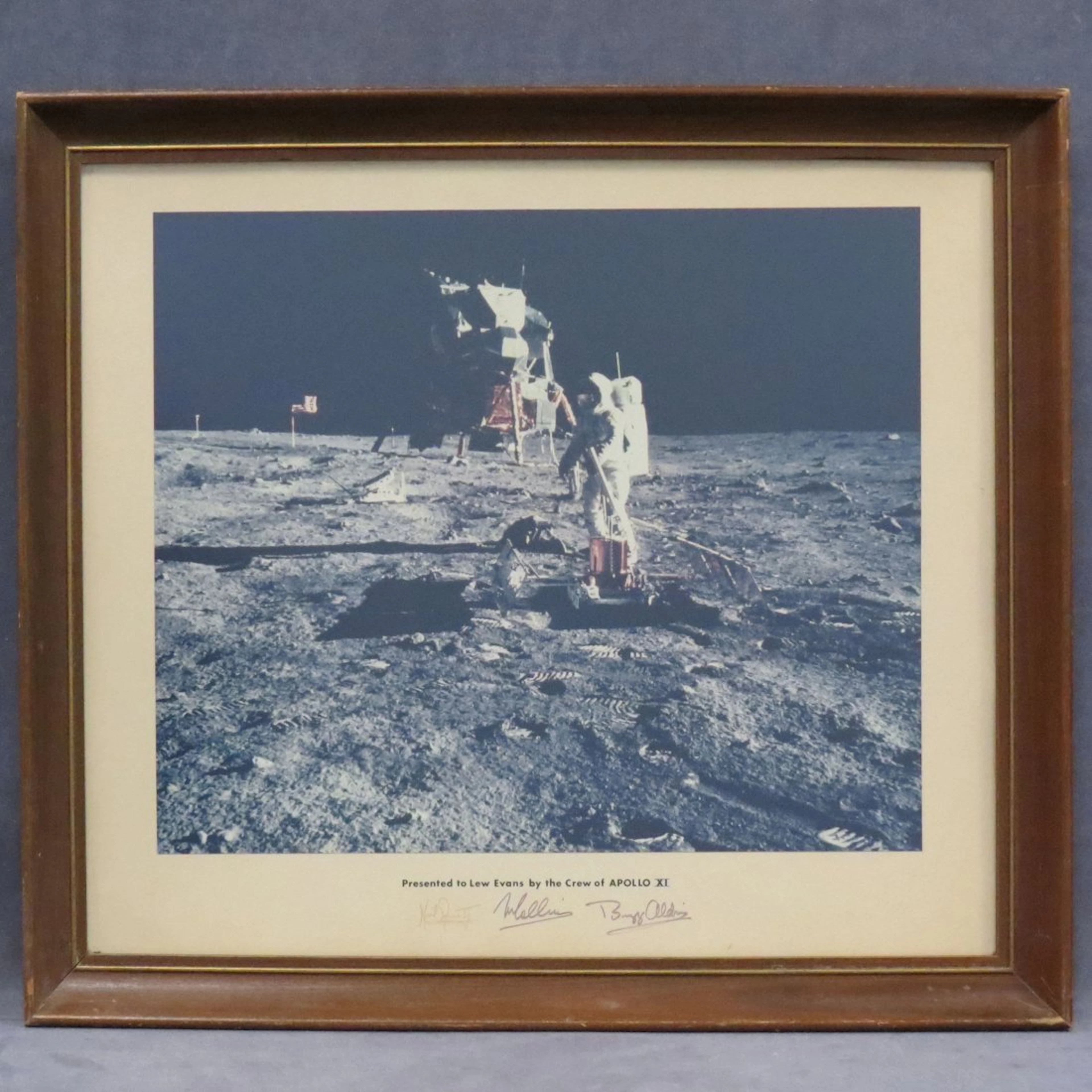 APOLLO XI MOON WALKERS COLOR LUNAR SURFACE PHOTO