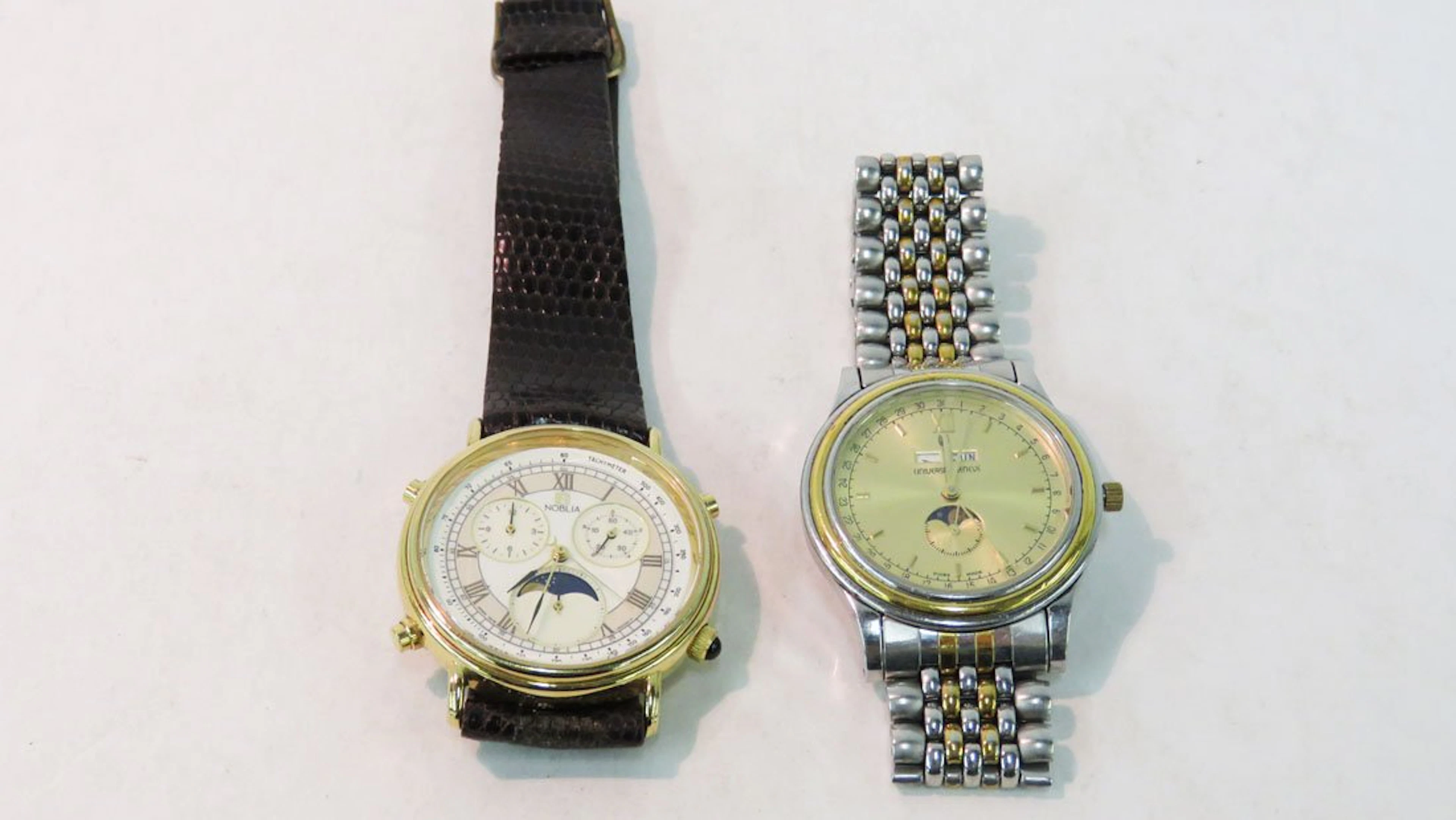 LOT (2) INCLUDING NOBLIA GOLD-FILLED CHRONOGRAPH WITH