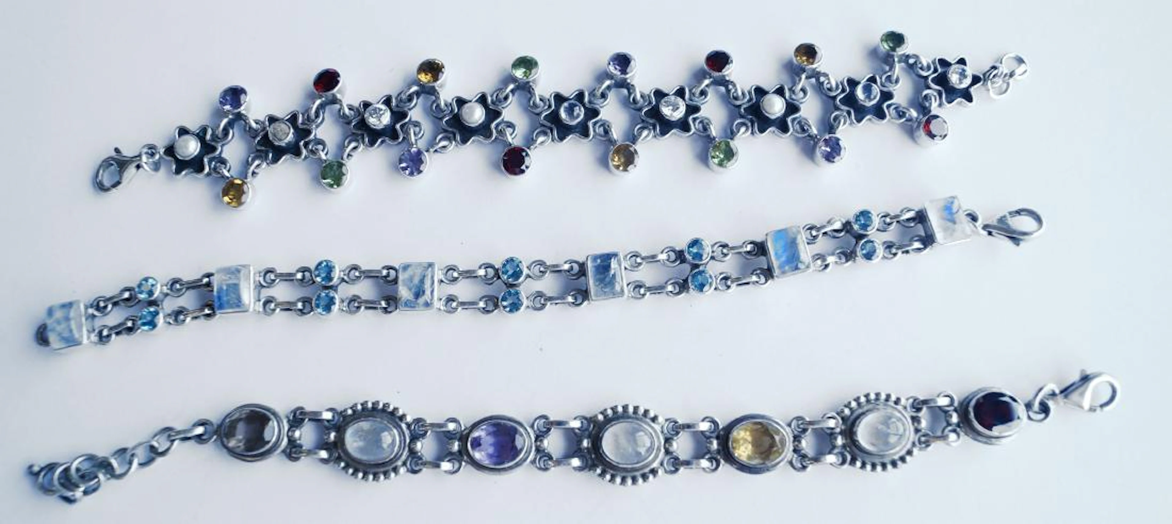 LOT (3) NICKY BUTLER STERLING AND MULTI-GEM SET