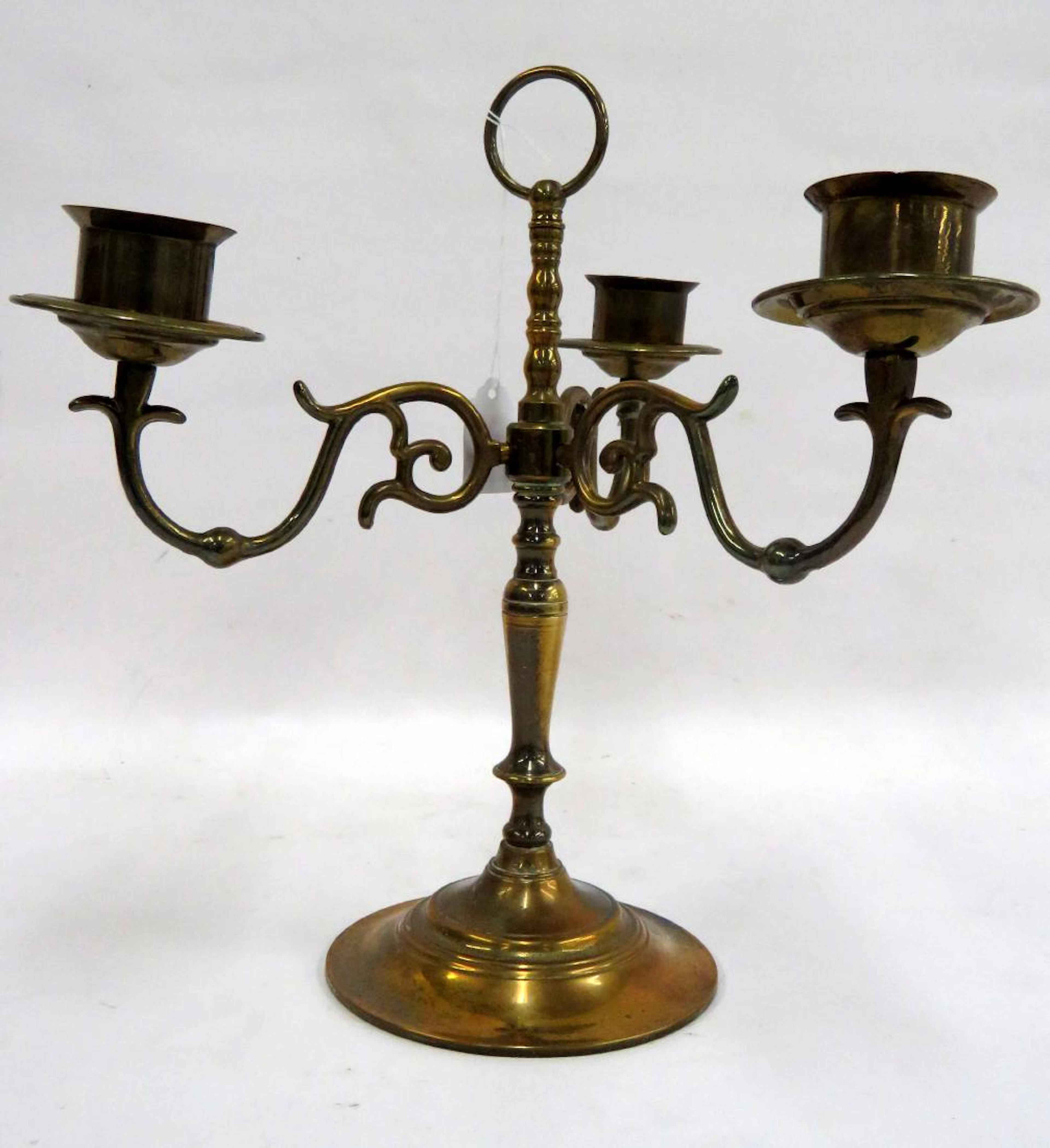 Vintage brass candelabra. height 13 1/2"
