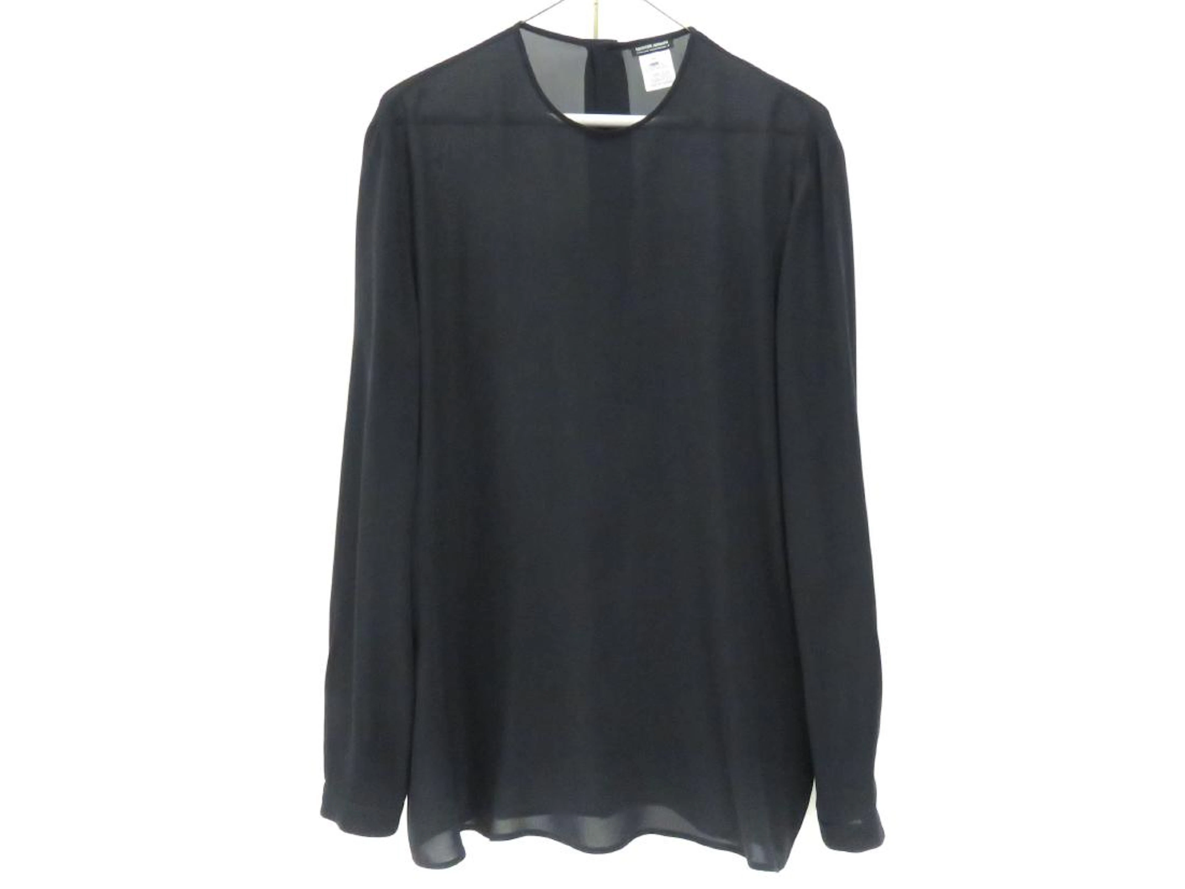 Giorgio armani black silk long sleeve blouse, size 44,