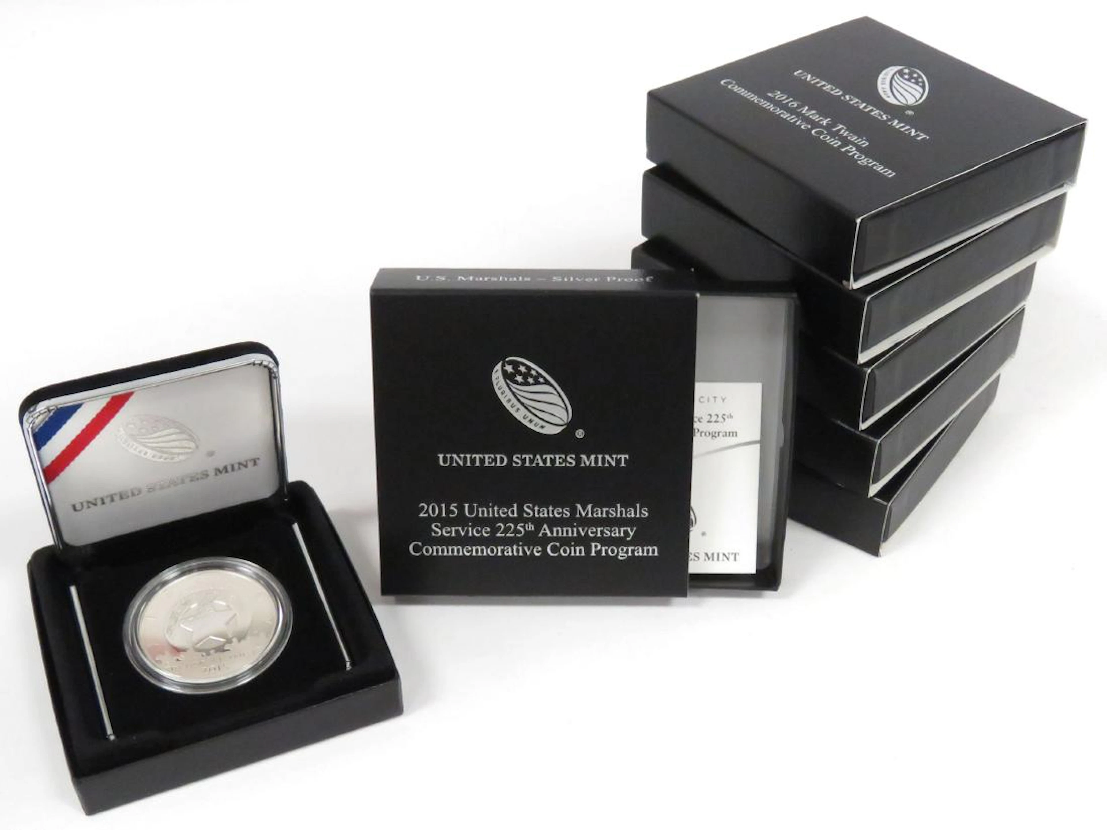 Lot (6) 2015-p us marshals service $1.00 silver proof