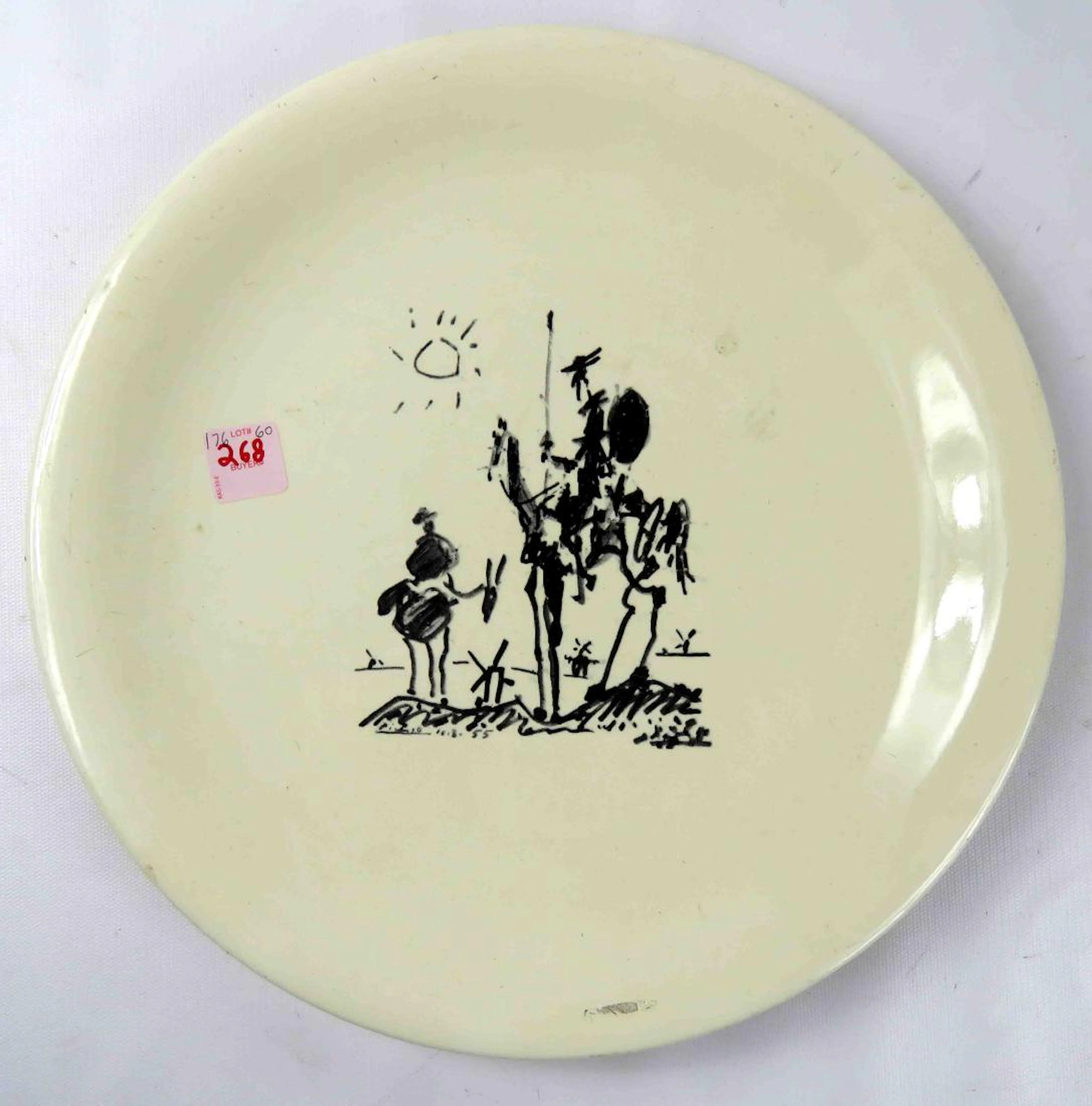 Pablo picasso design ceramic charger for salins,