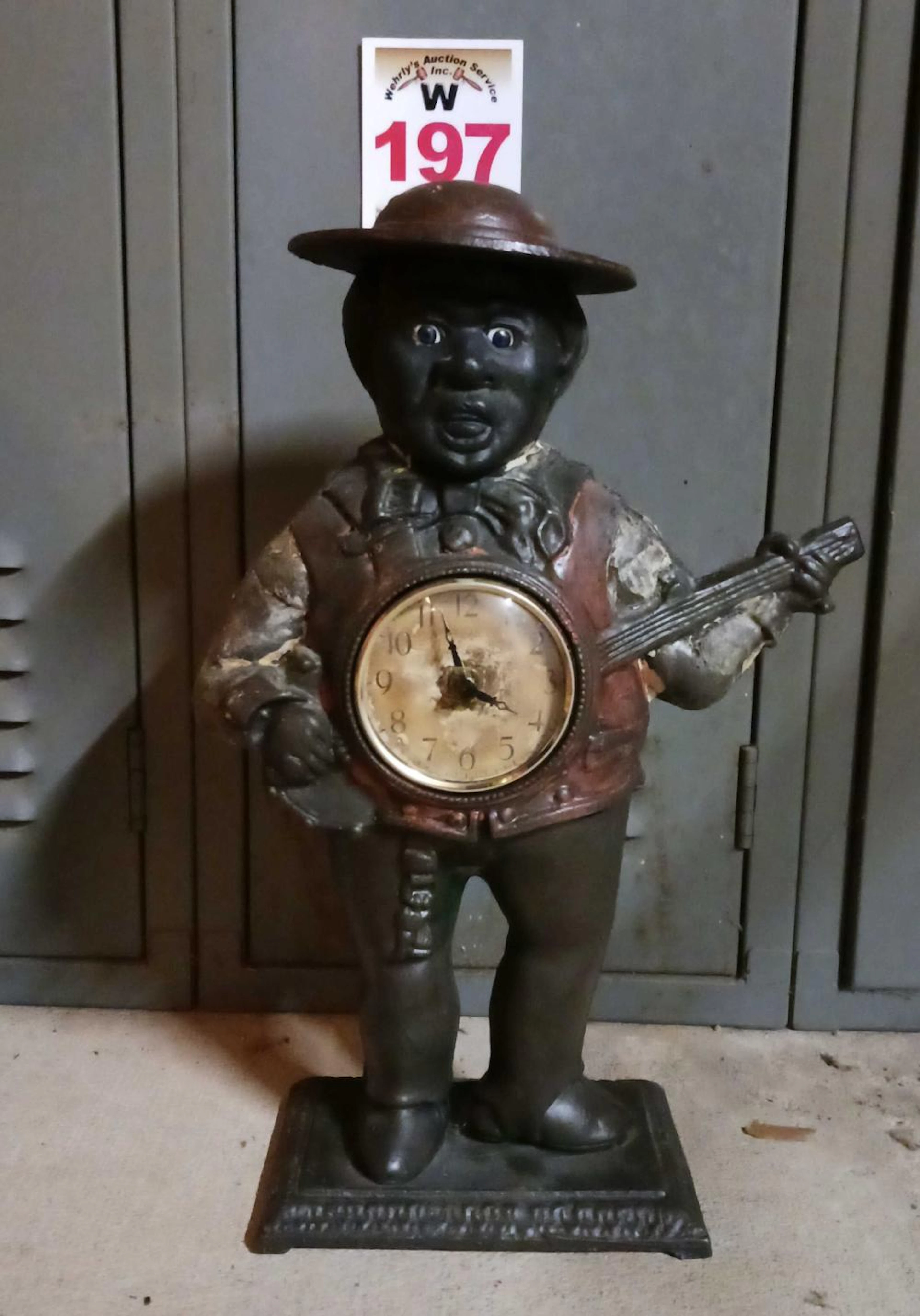 Black Americana banjo man Clock