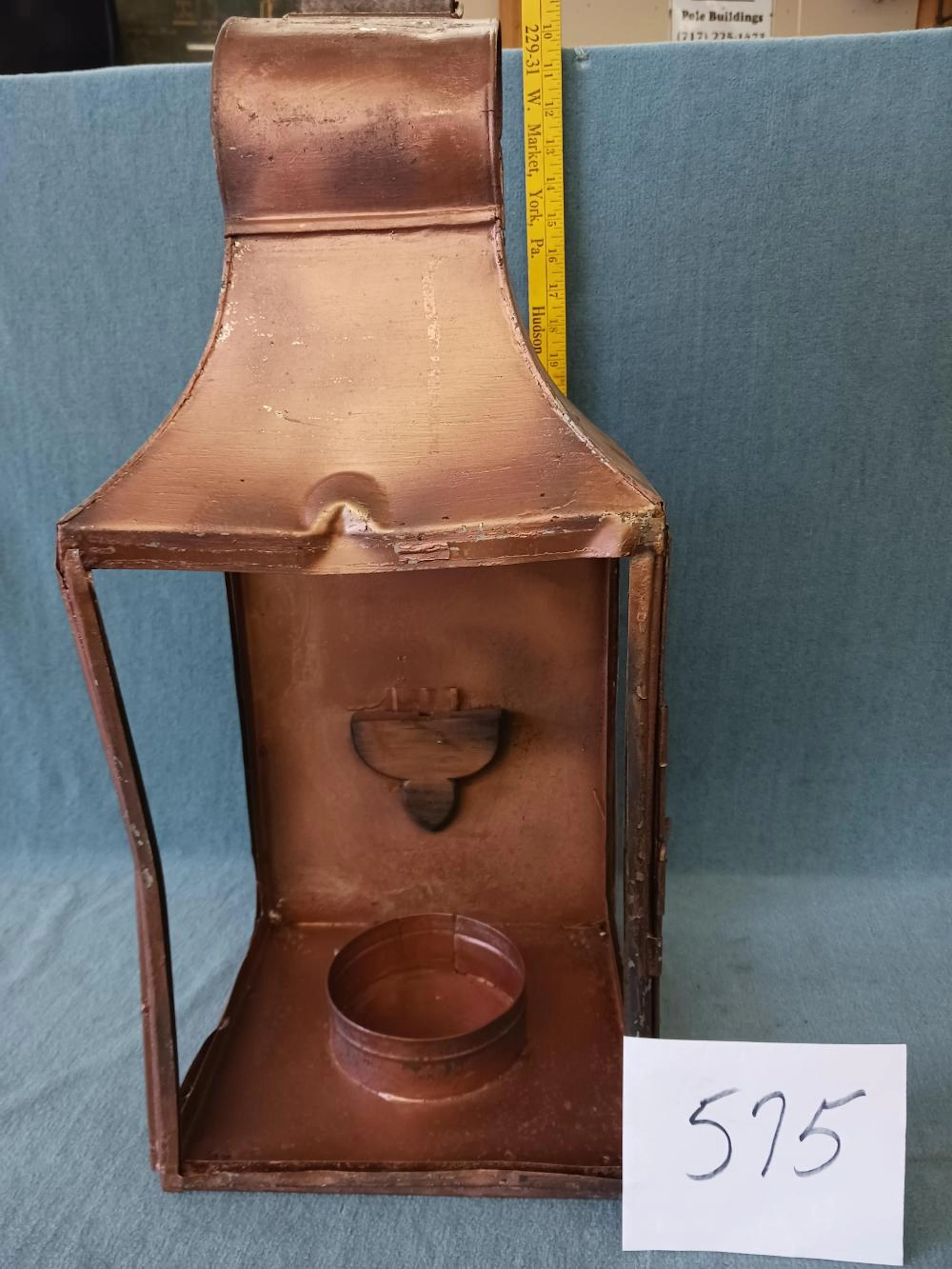 Tin Hanging Street Lamp, Missing Parts & Glass