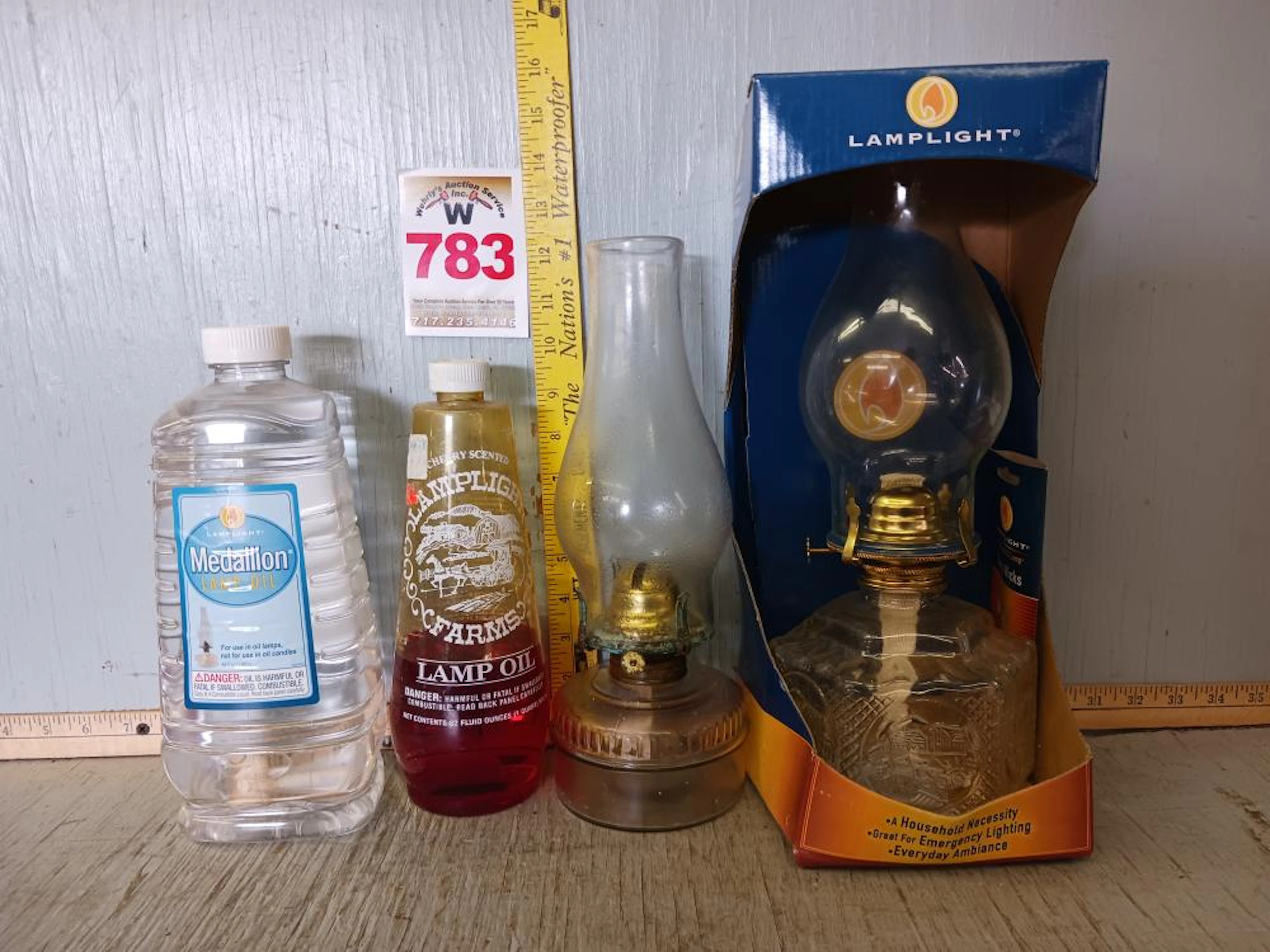 2 Oil Lamps & 2 Bottles of Oil