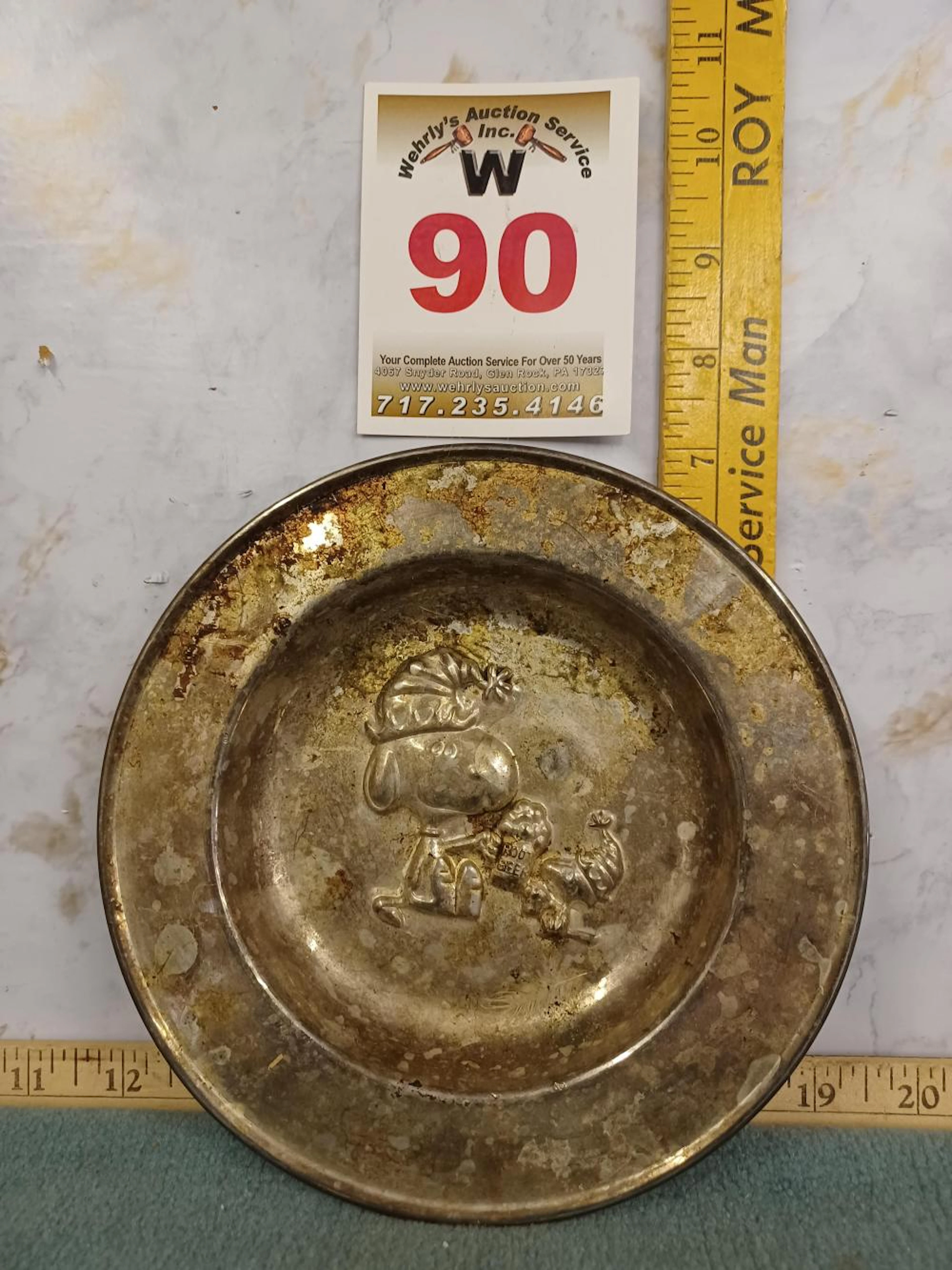 Vintage Plated Snoopy & Woodstock Plate