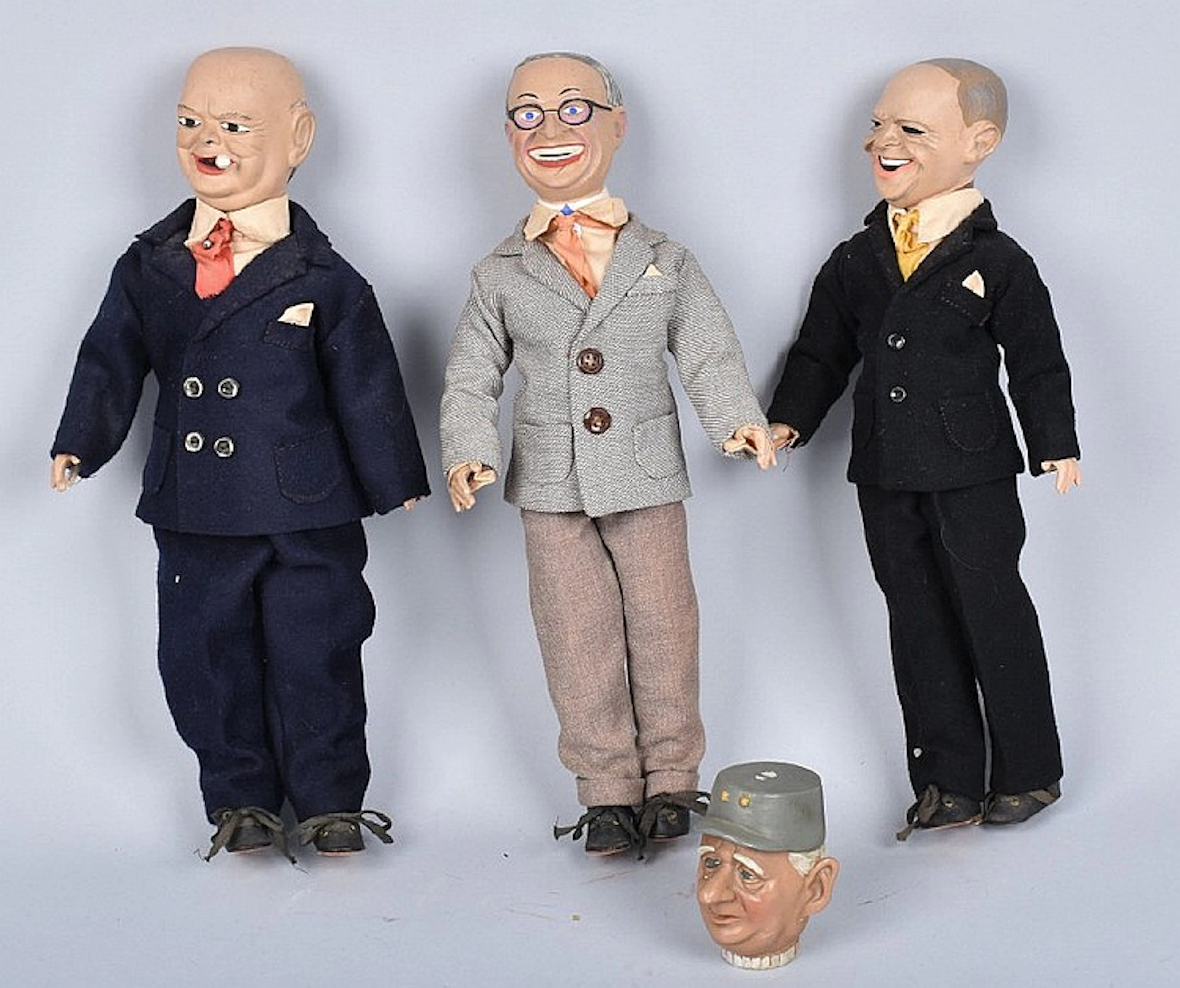 Lot of 4 CHRACTER DOLLS, TRUMAN, CHURCHILL & MORE