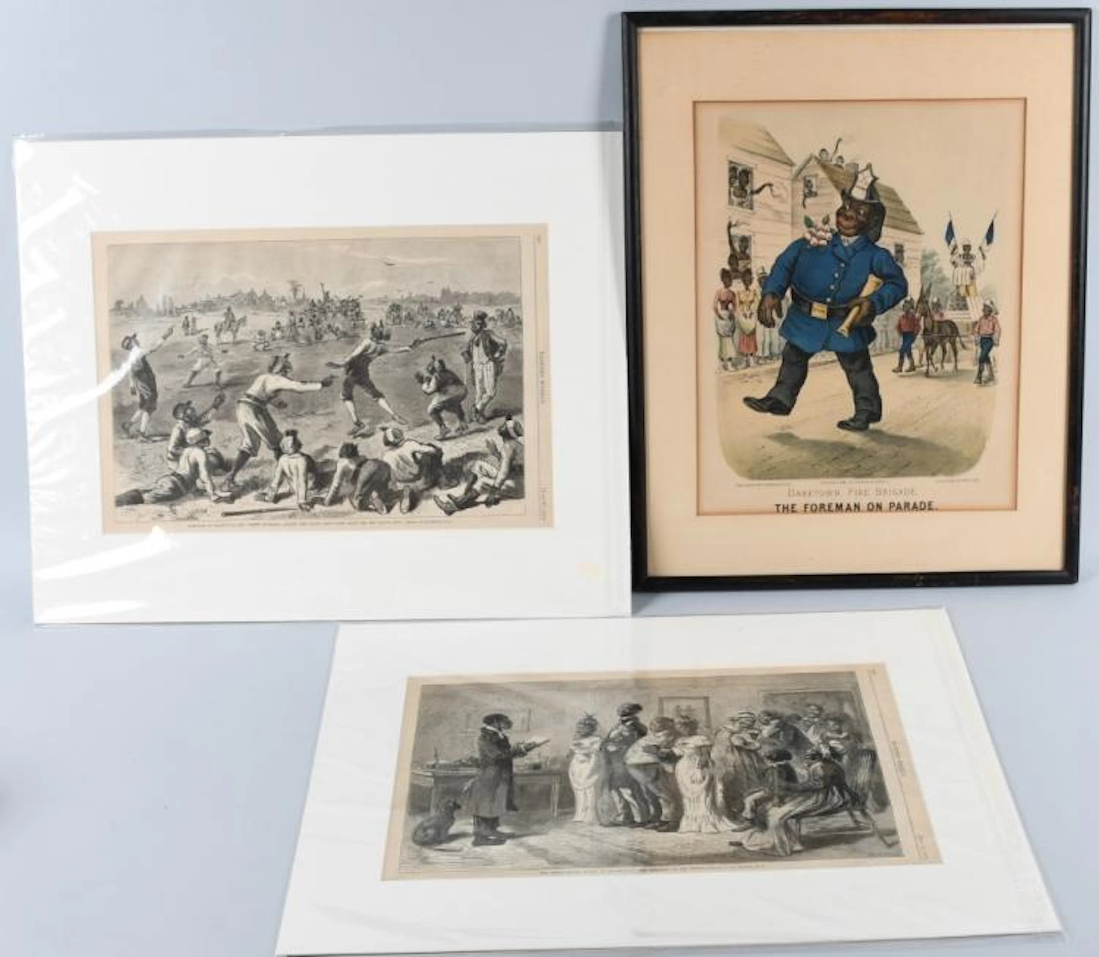 CURRIER & IVES, DARKTOWN FIRE BRIGADE PRINT & MORE