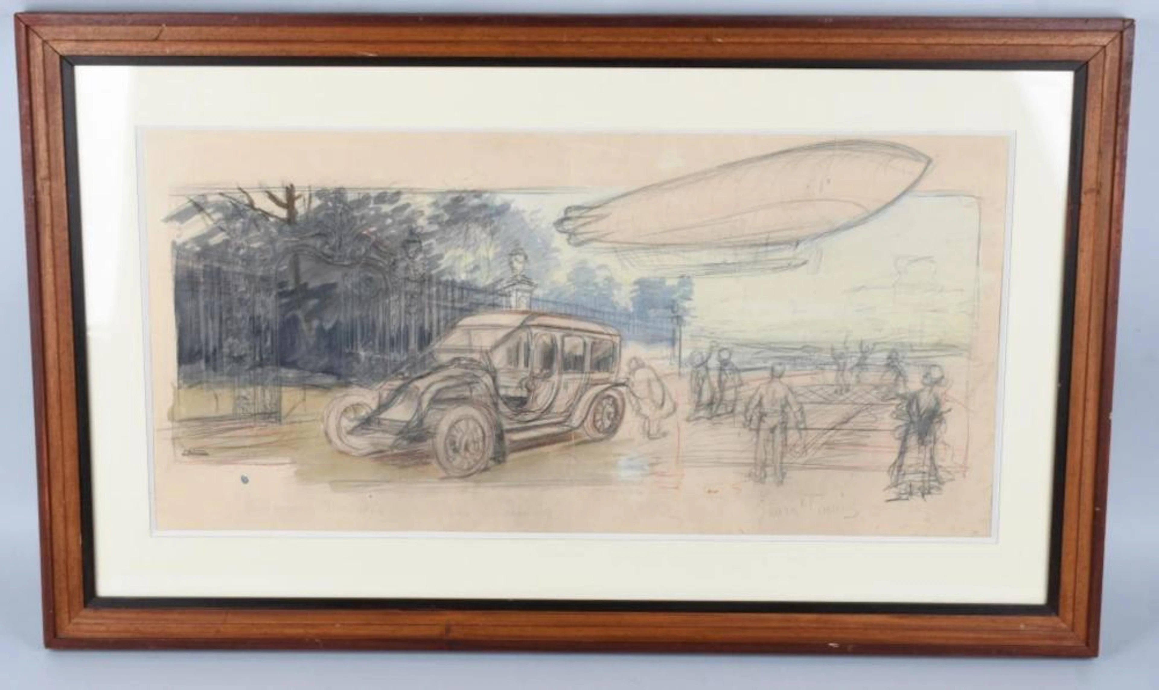 "ORIGINAL" ERNEST MONTAUT "EN VISITE" SKETCH