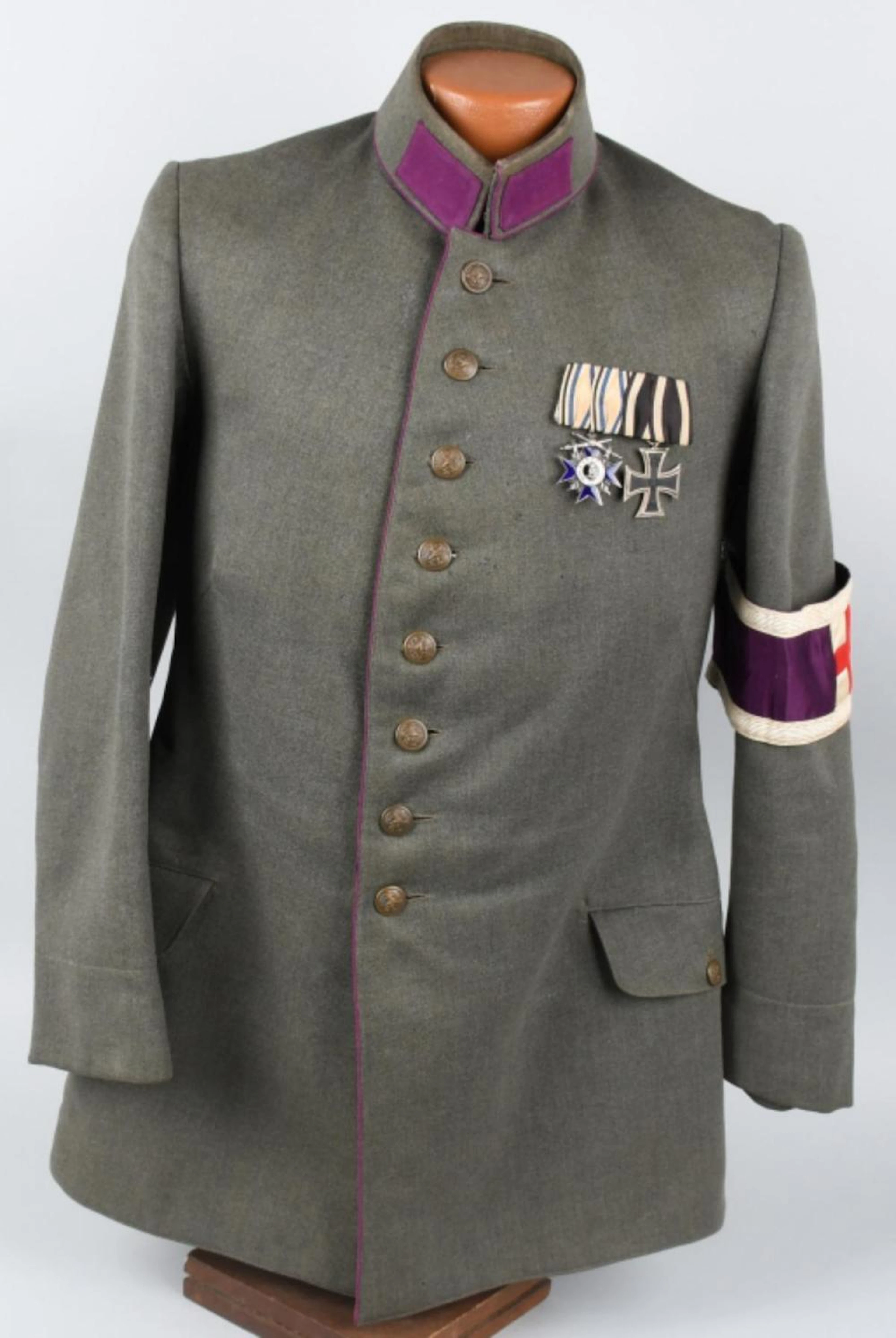 WW1 IMPERIAL GERMAN FELDGRAU M1910 CHAPLAIN TUNIC