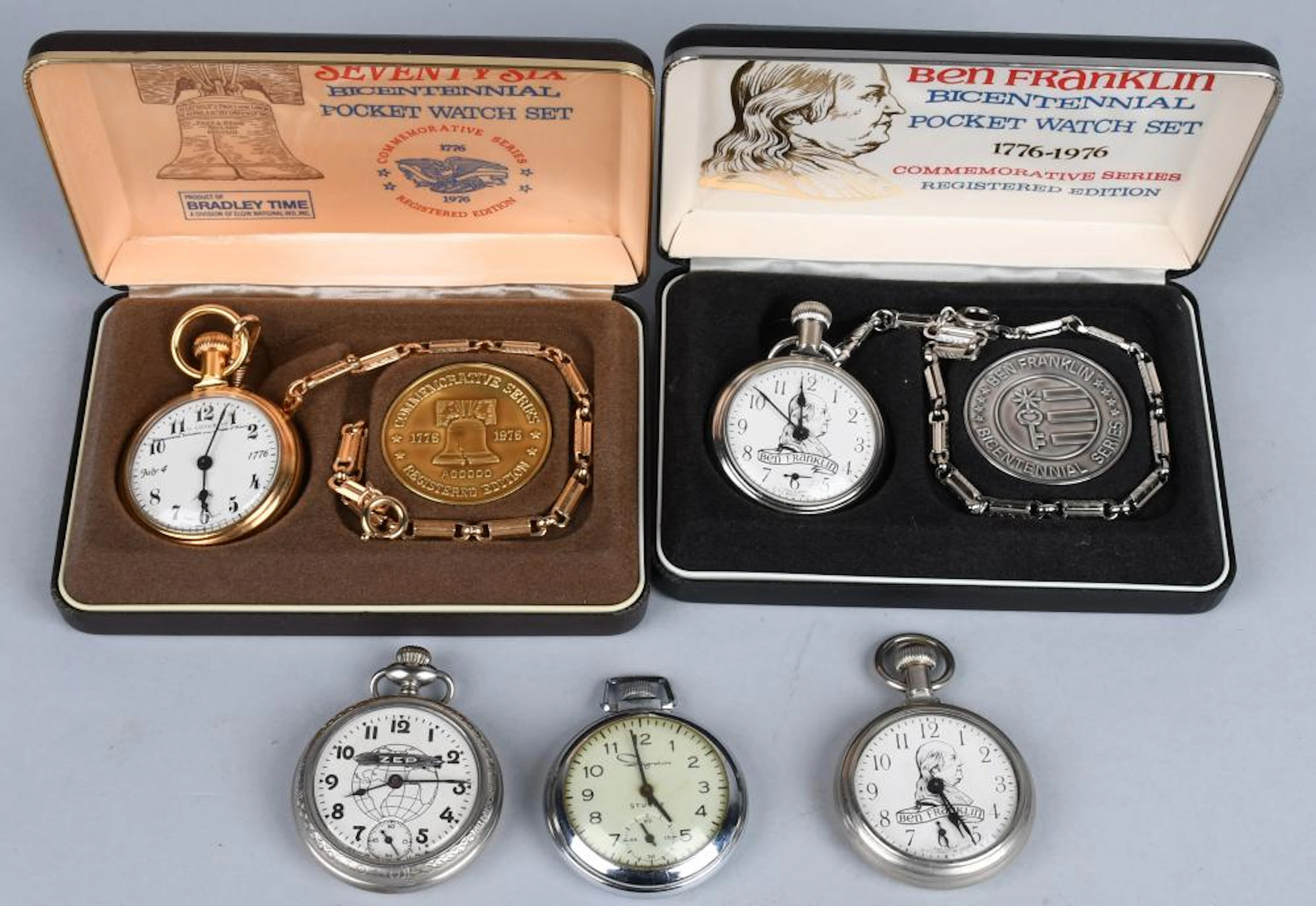 5- POCKET WATCHES, ZEP, BICENTENNIAL & MORE
