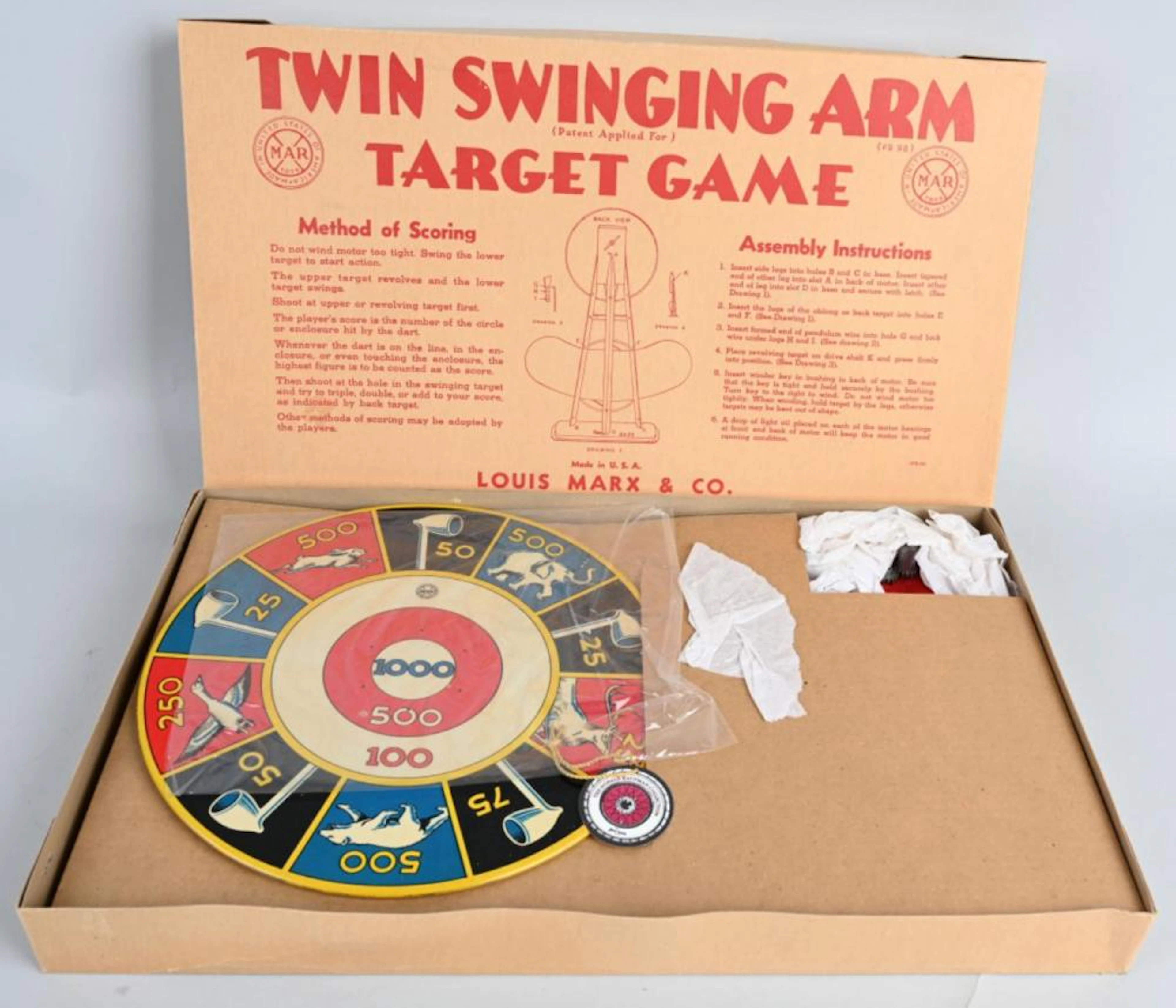 MARX TWIN SWINGING ARM TARGET GAME MIB