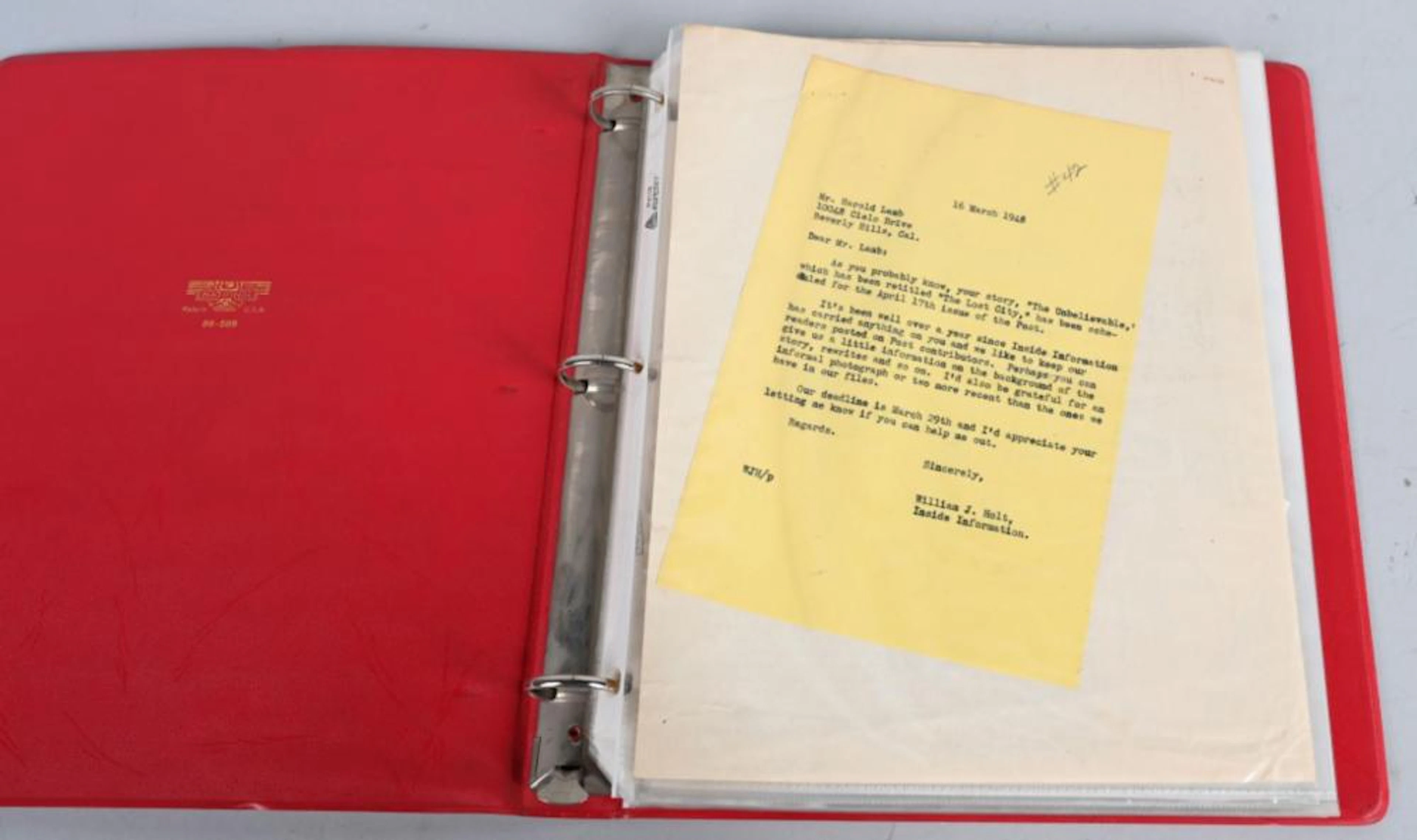 FOLDER OF ENTERTAINER SIGNED LETTERS & MORE