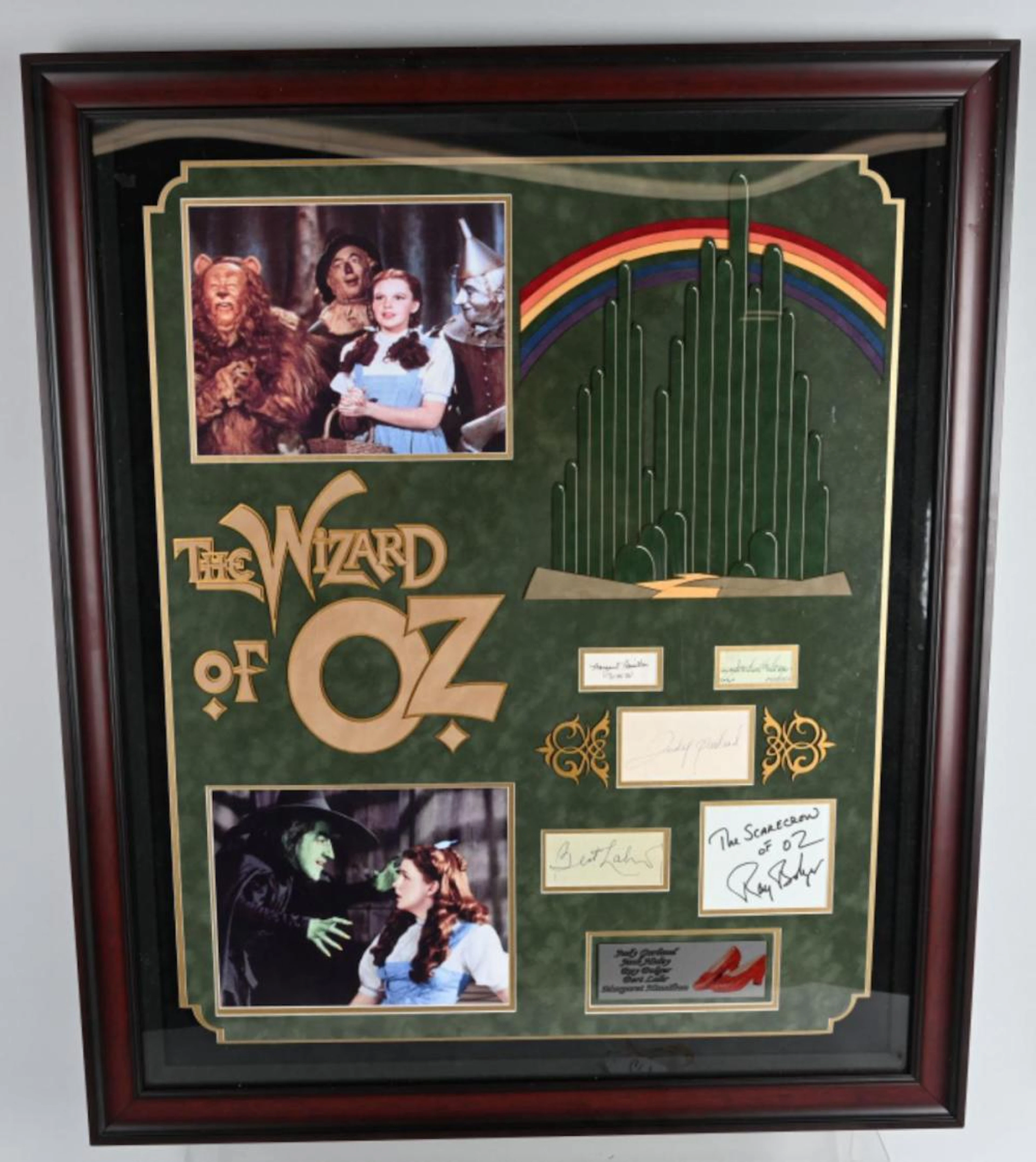 WIZARD OF OZ 5- AUTOGRAPH FRAMED COLLAGE COA