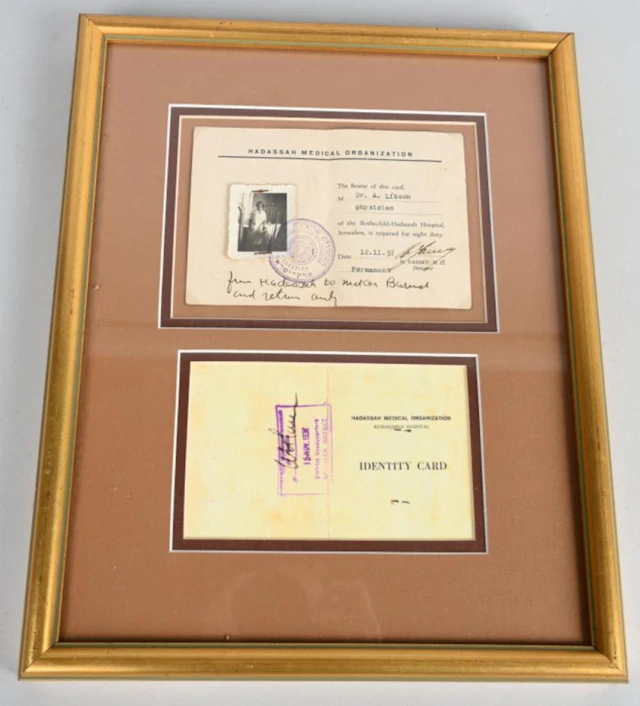 1937 HADASSAH MEDICAL ORGANIZATION IDENTITY CARD