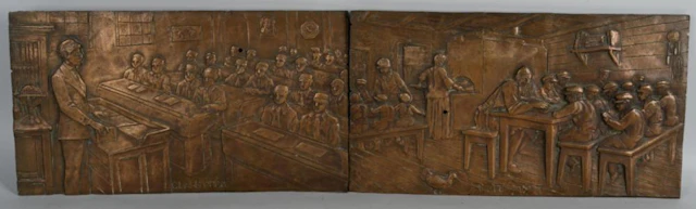 c 1910 CHEDER "JEWISH SCHOOL" BRONZE PLAQUES