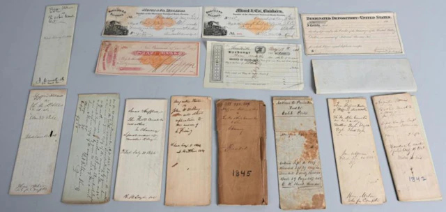 19th CENT. AMERICAN EPHEMERA LOT, 1840's-1870's