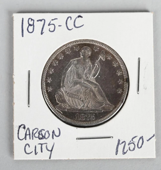 1875-CC SEATED LIBERTY HALF DOLLAR