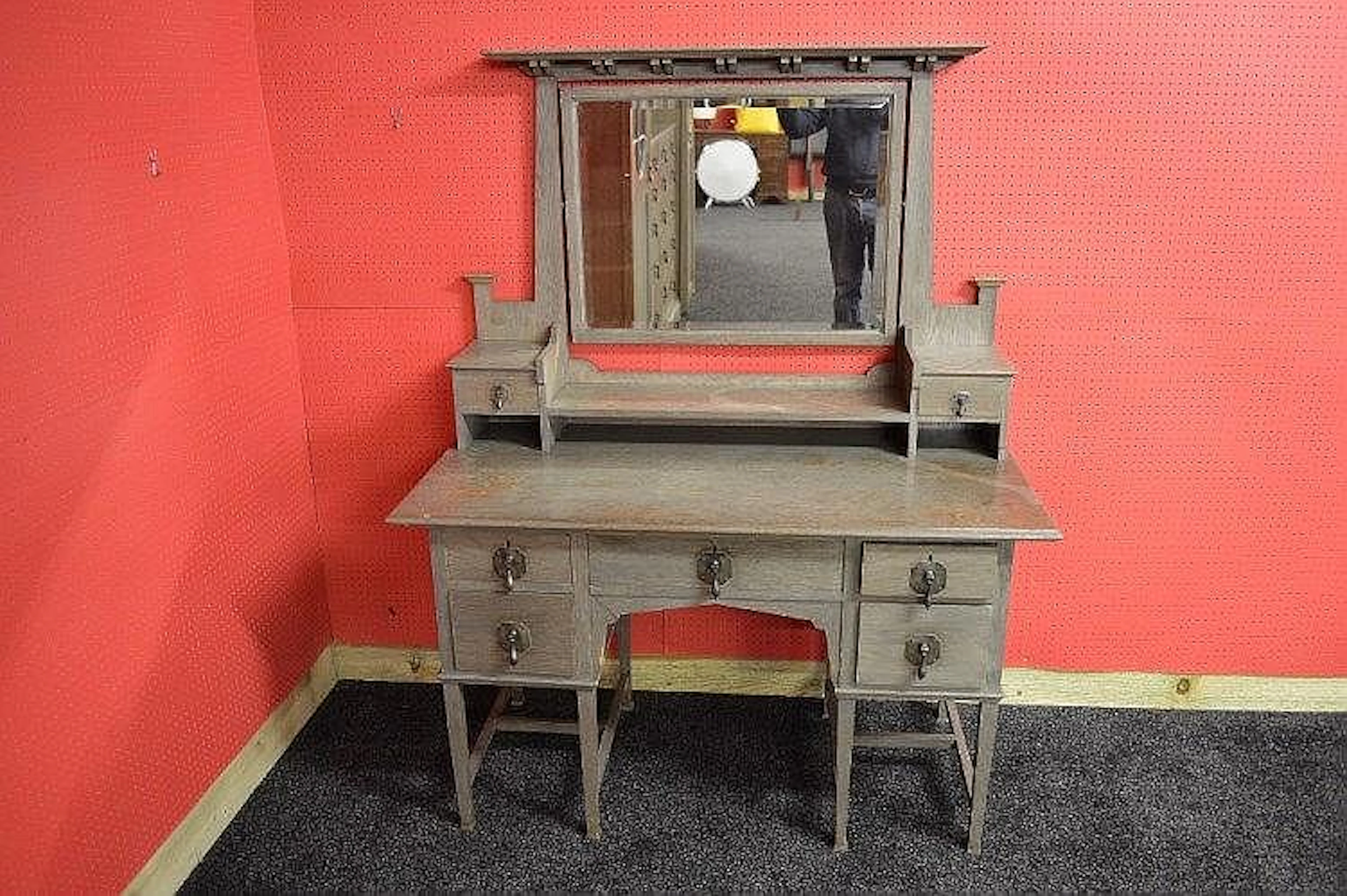 A Waring & Gillows Ltd Arts & Crafts limed oak dressing...