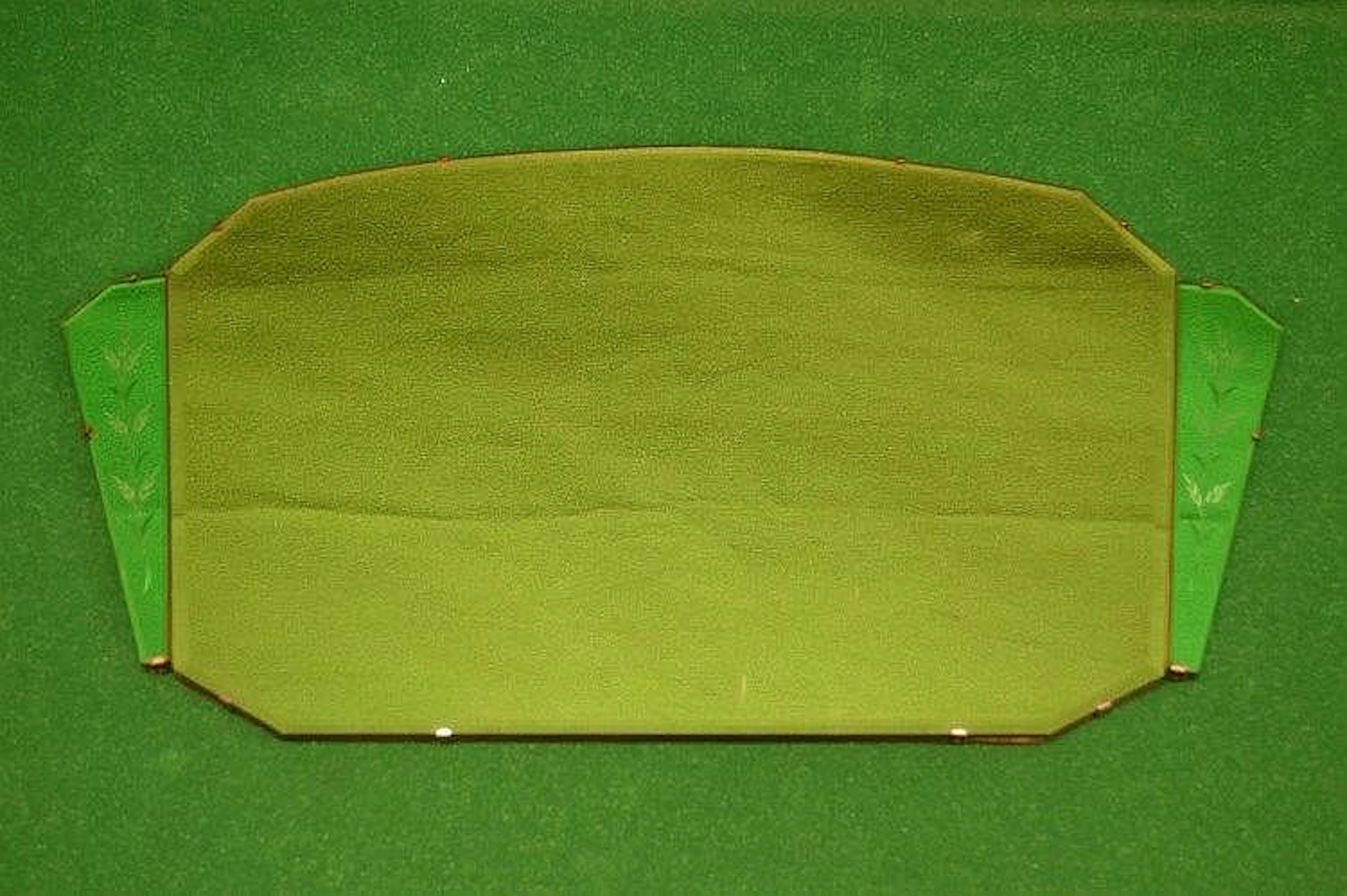 Shaped frameless peach glass wall mirror