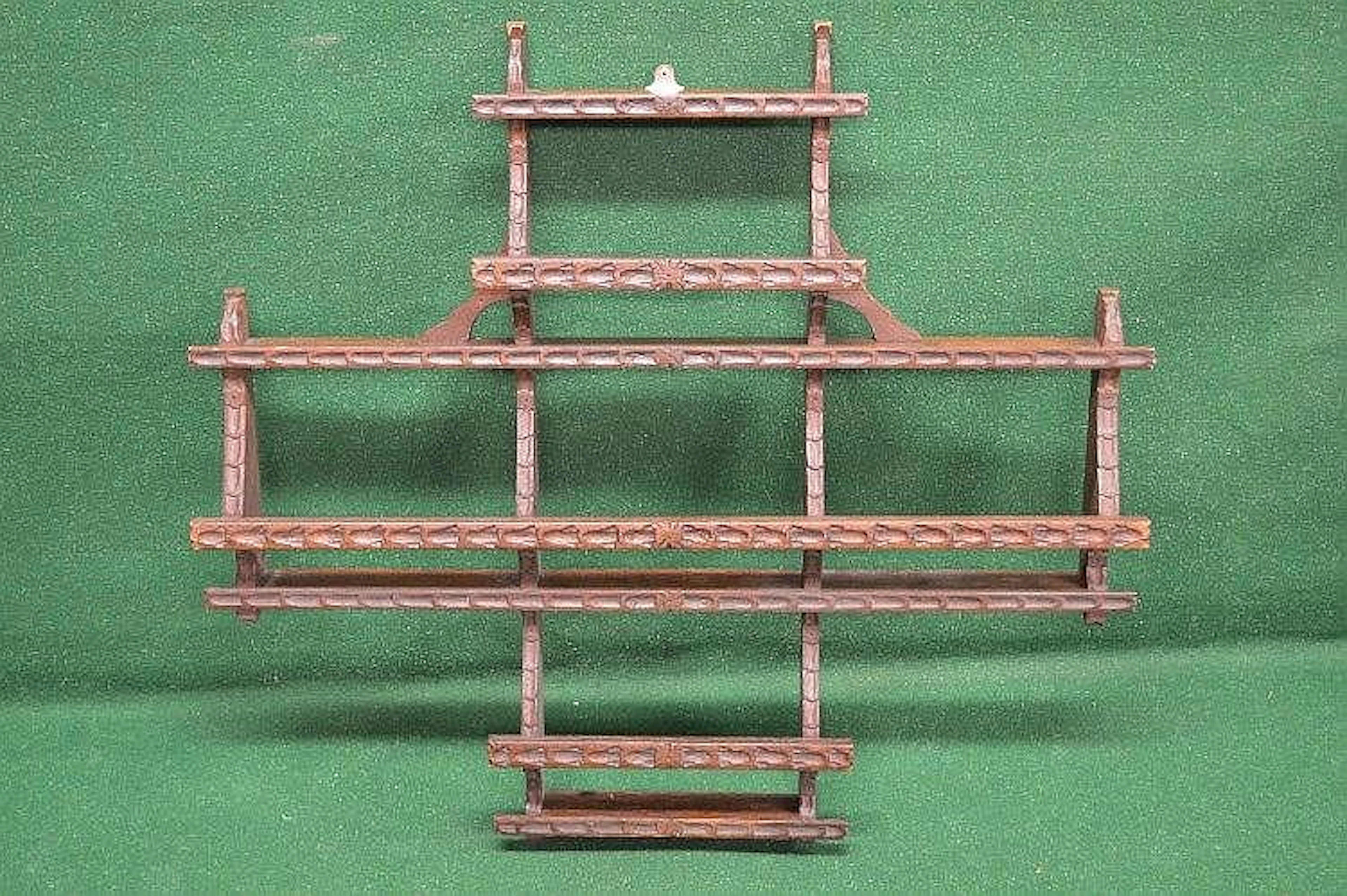 Oak carved wall shelves - 32.5'' wide