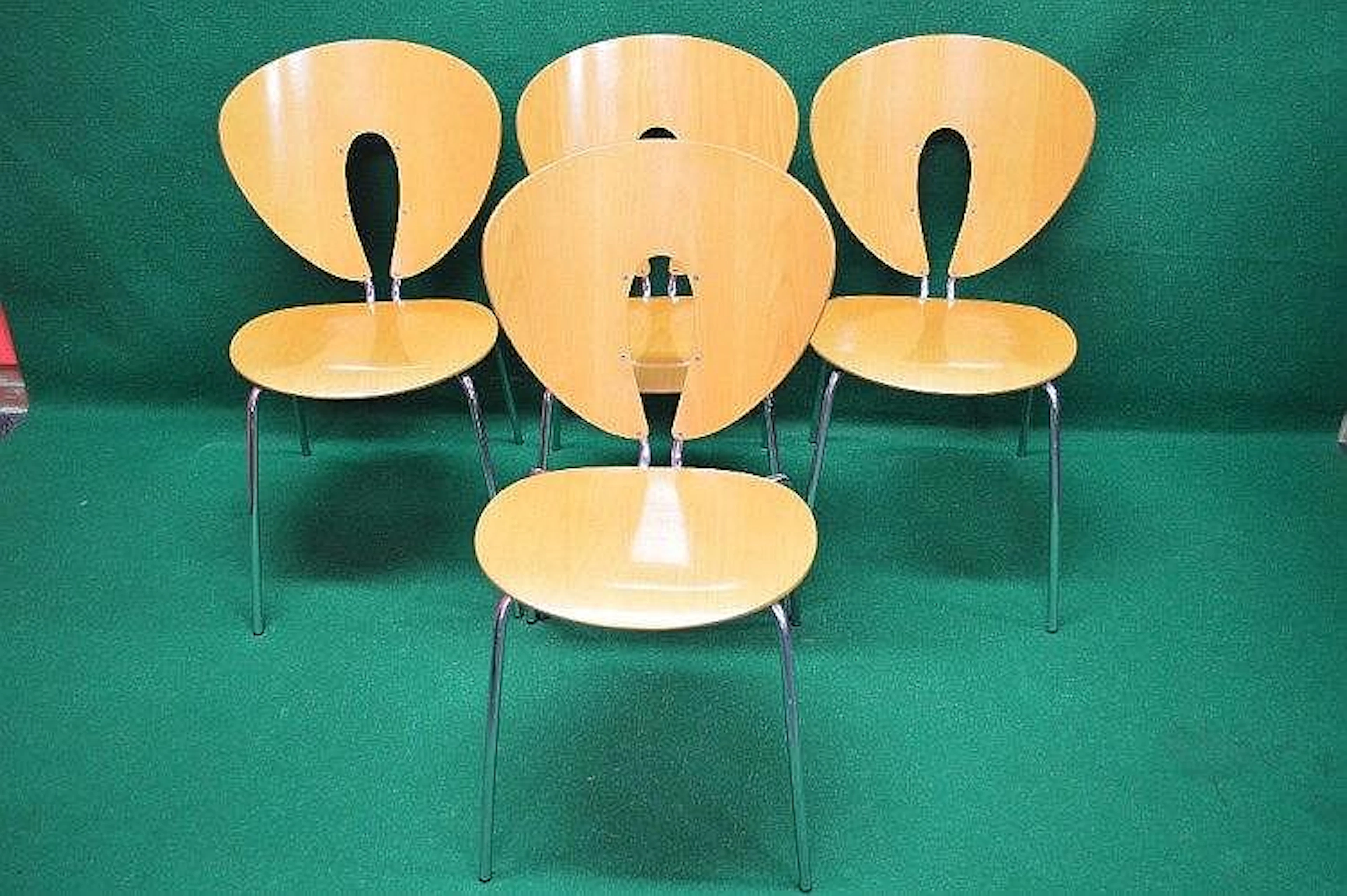 Jesus Gasca design set of four chrome framed chairs...