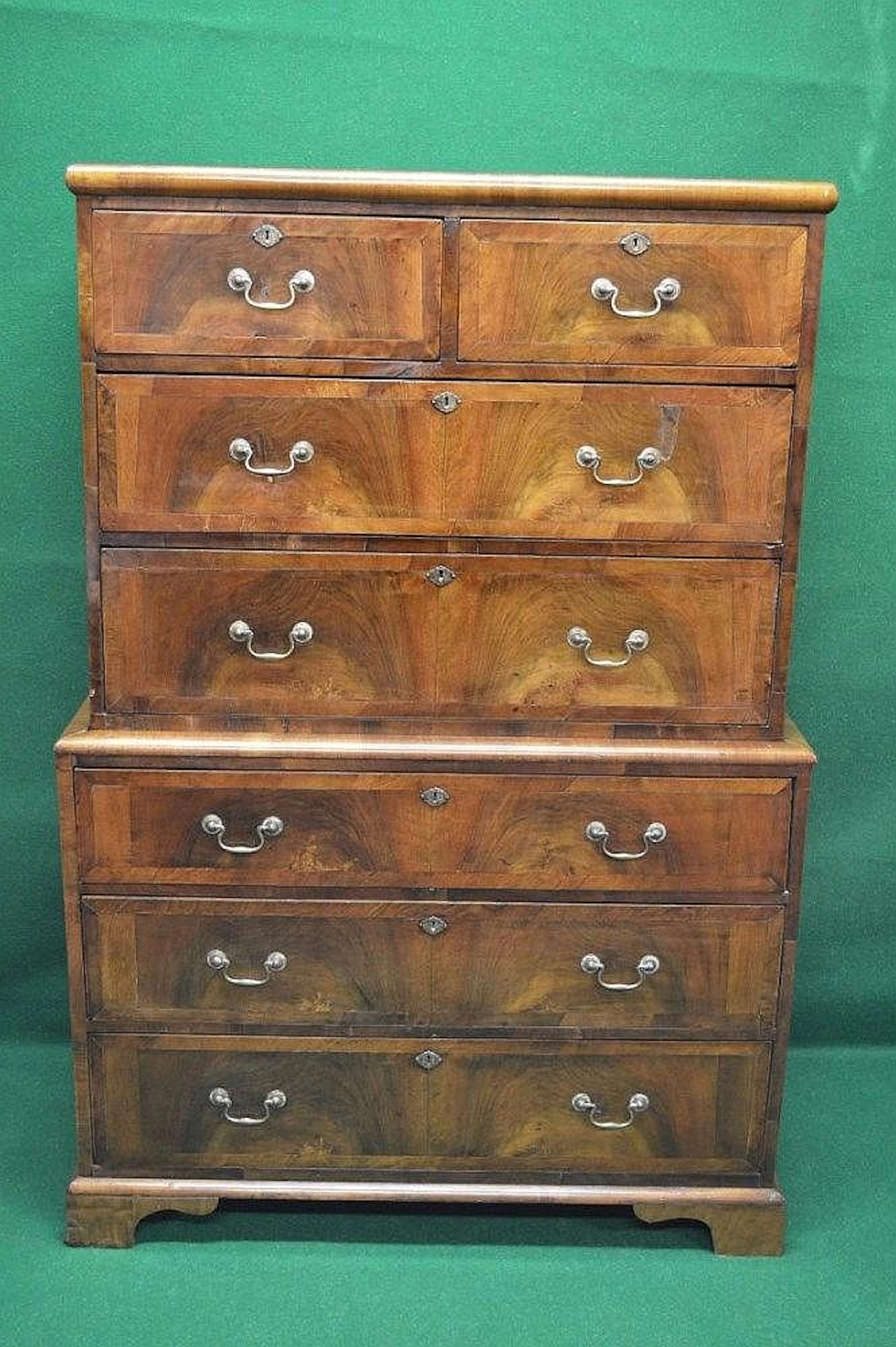 Victorian walnut chest on chest having two short and five...