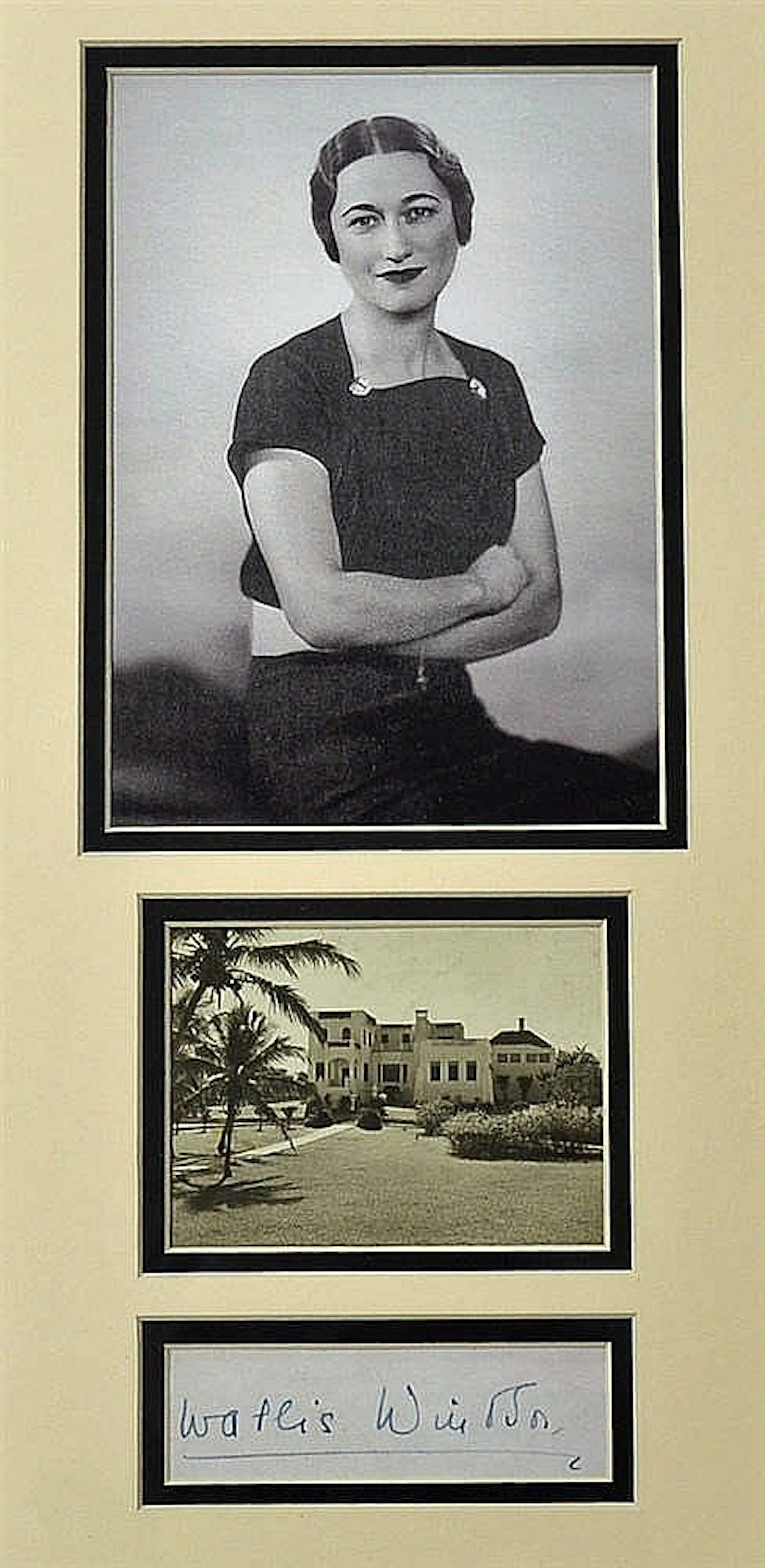 Autographed Photograph Mrs Wallis Simpson: Autographed display signed ?Wall