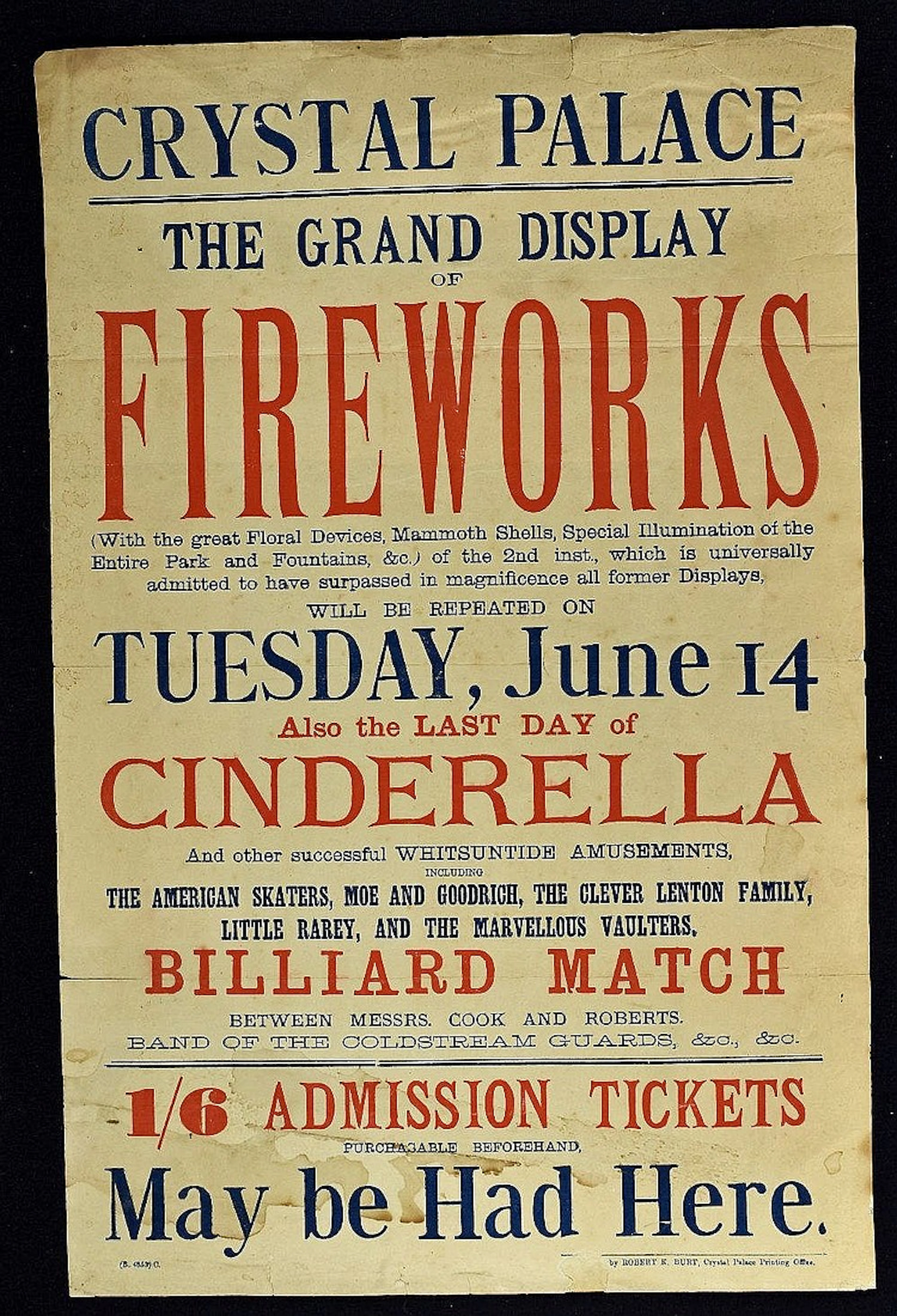 "Champions Billiard Match Between William Cook And John Roberts" At The Cry