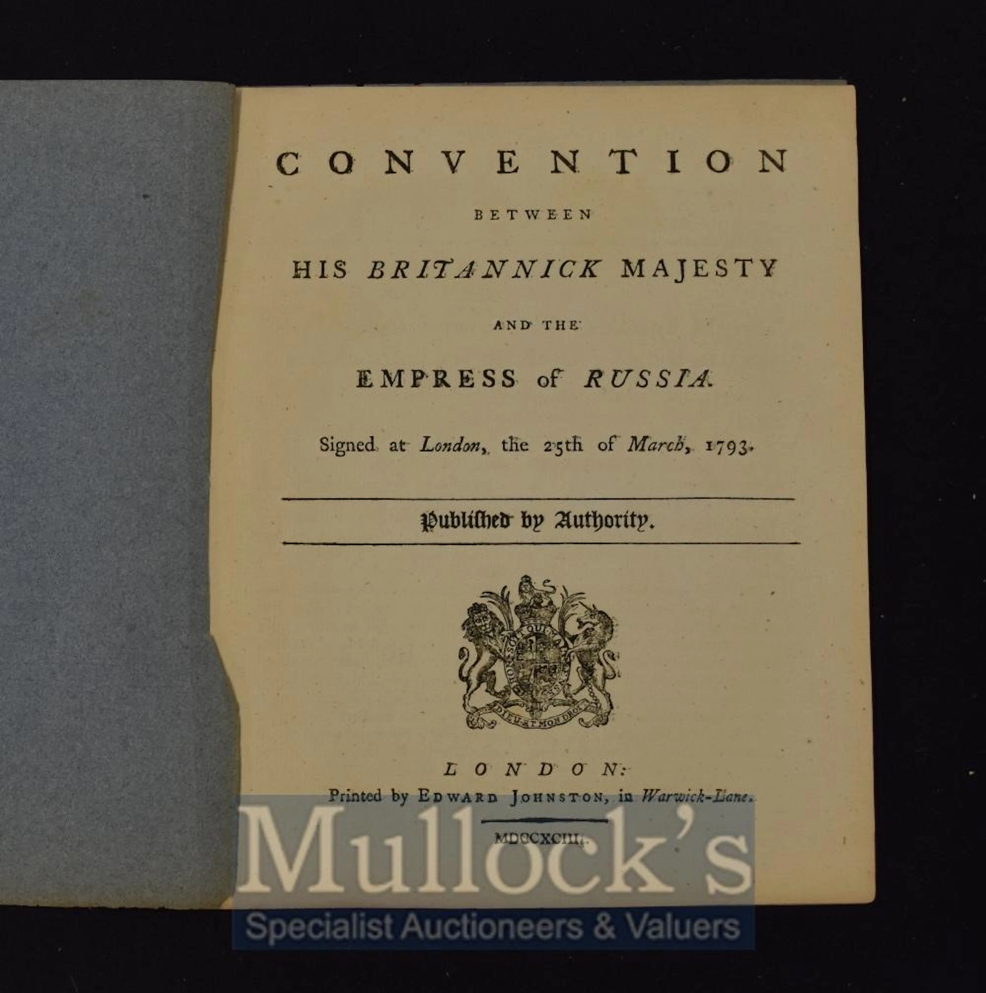 Russia - Convention Between His Britannic Majesty And The...