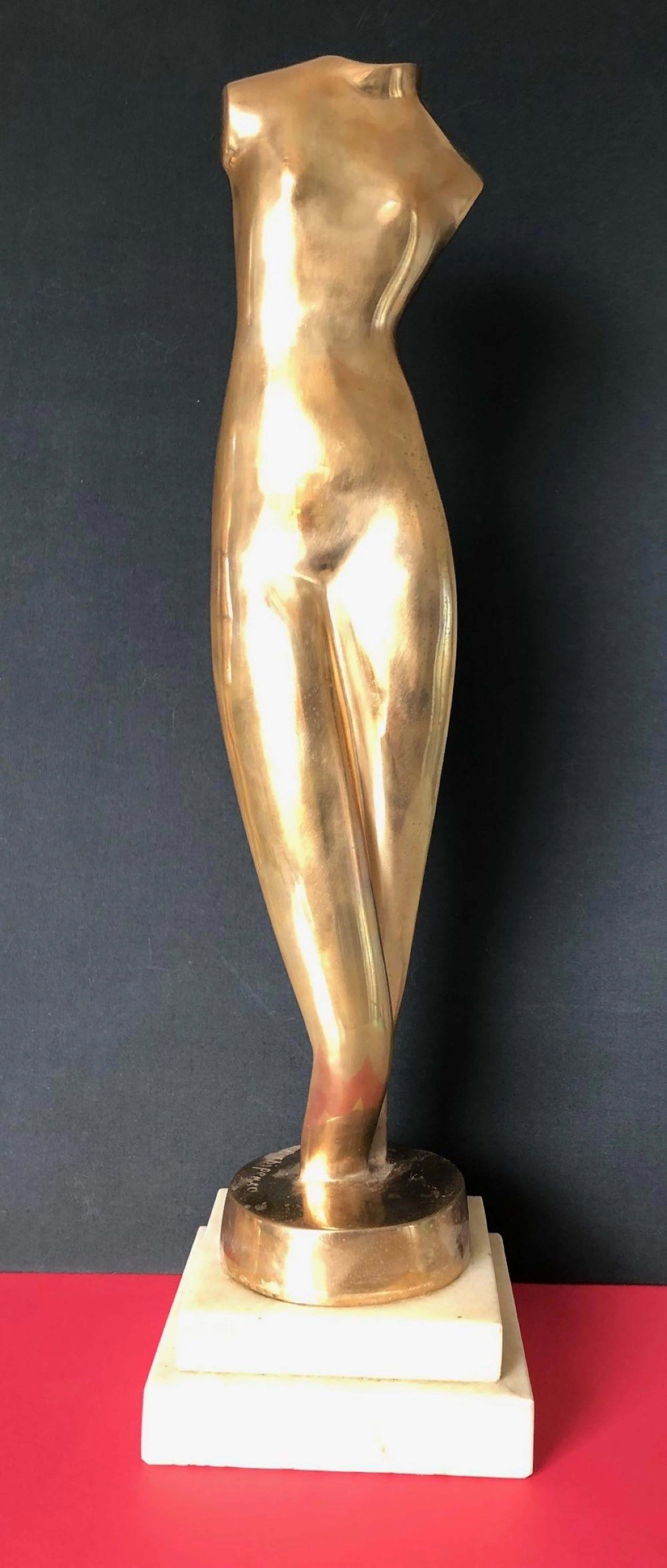 *ALEXANDER ARCHIPENKO 1887-1964 [Ukraine/America] "Flat Torso" polished bronze